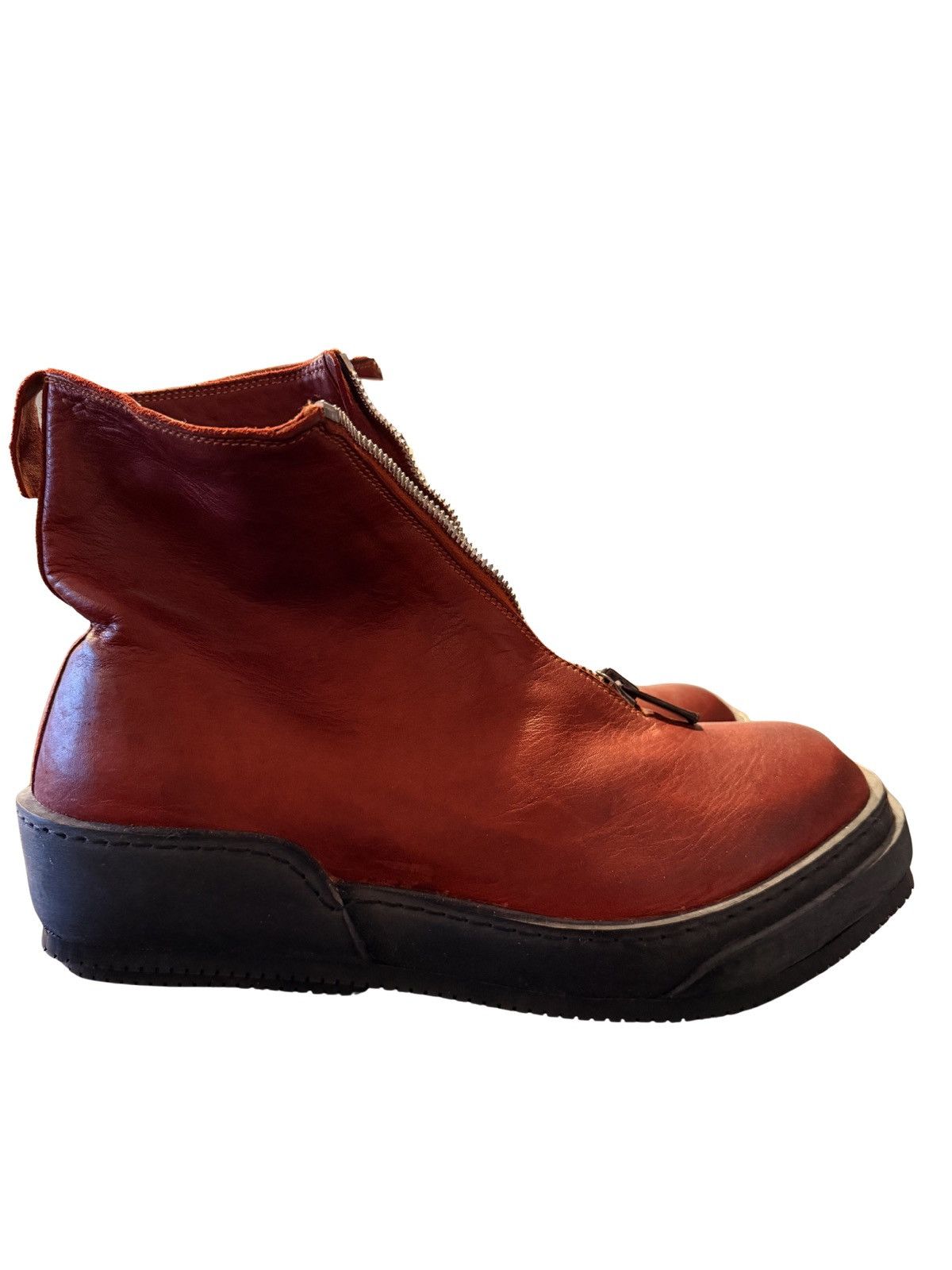 Guidi Guidi Front Zip Leather Boots – Red – Size 41 – New With Tag Size US 8 / EU 41 - 3 Thumbnail