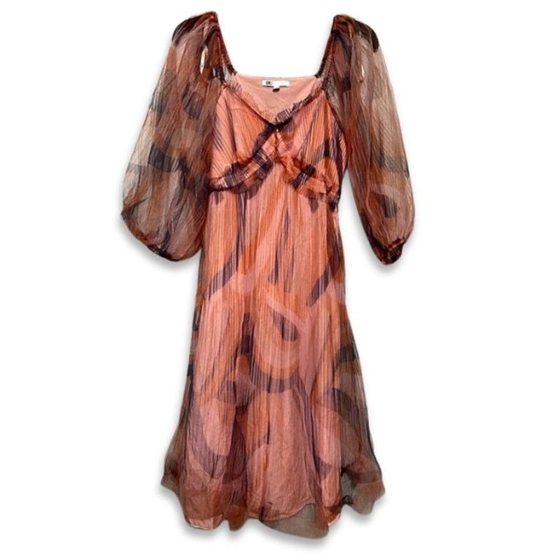 Other DR2 By Daniel Rainn Midi Dress Pleated Floral Coral Multi XS Size XS / US 0-2 / IT 36-38 - 1 Thumbnail