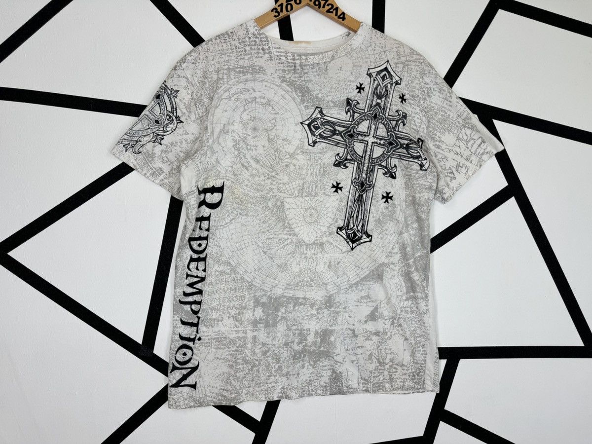 Affliction Crazy Vintage Y2K RAW STATE REDEMPTION Cross Skull Shirt Size US M / EU 48-50 / 2 - 3 Thumbnail