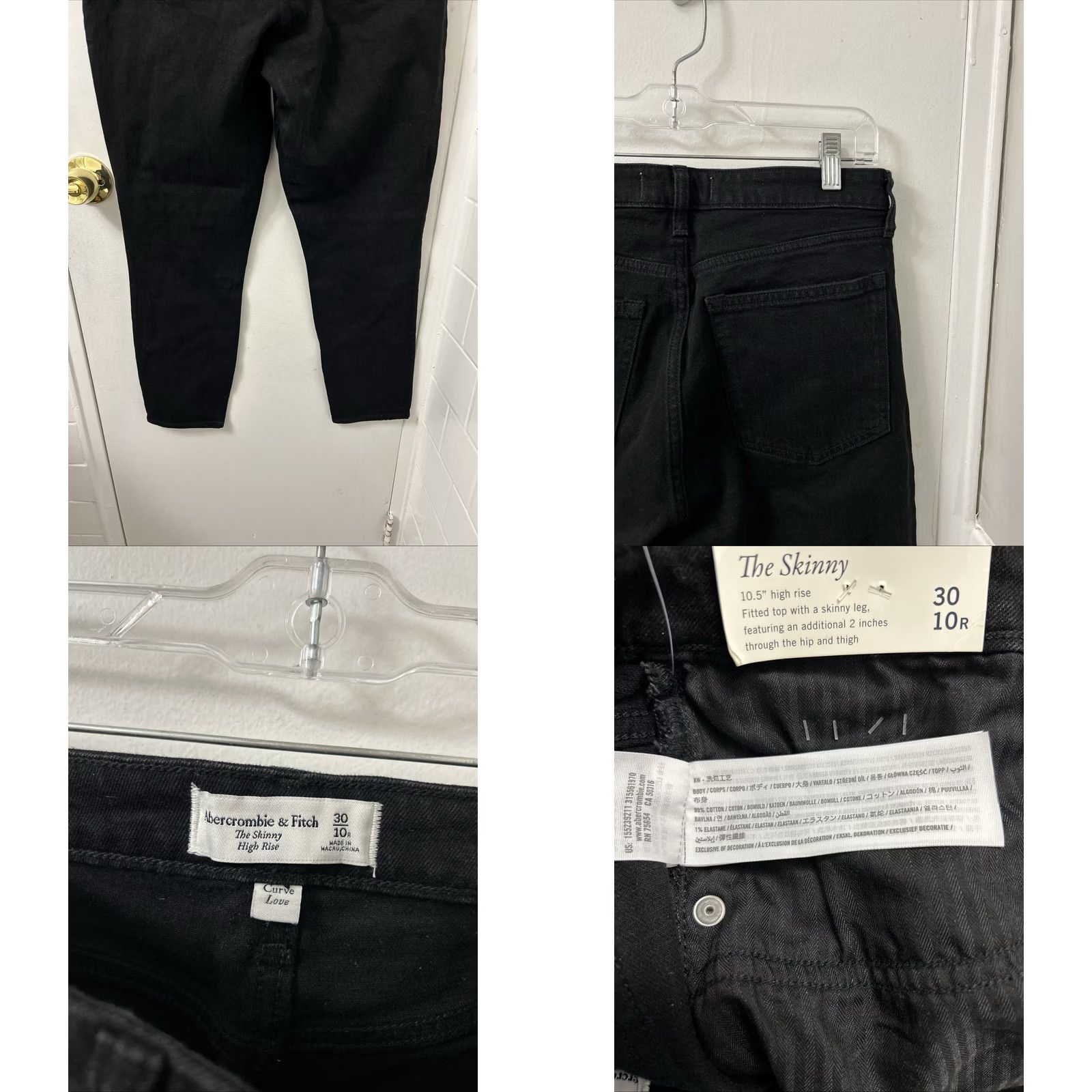 Abercrombie & Fitch Abercrombie & Fitch Jeans Skinny High Rise Womens 30x27 Black NWT MSRP 89 Curve Love Slim 5-Pocket Denim Cotton Blend Room Mens? Size 30" / US 8 / IT 44 - 8 Thumbnail