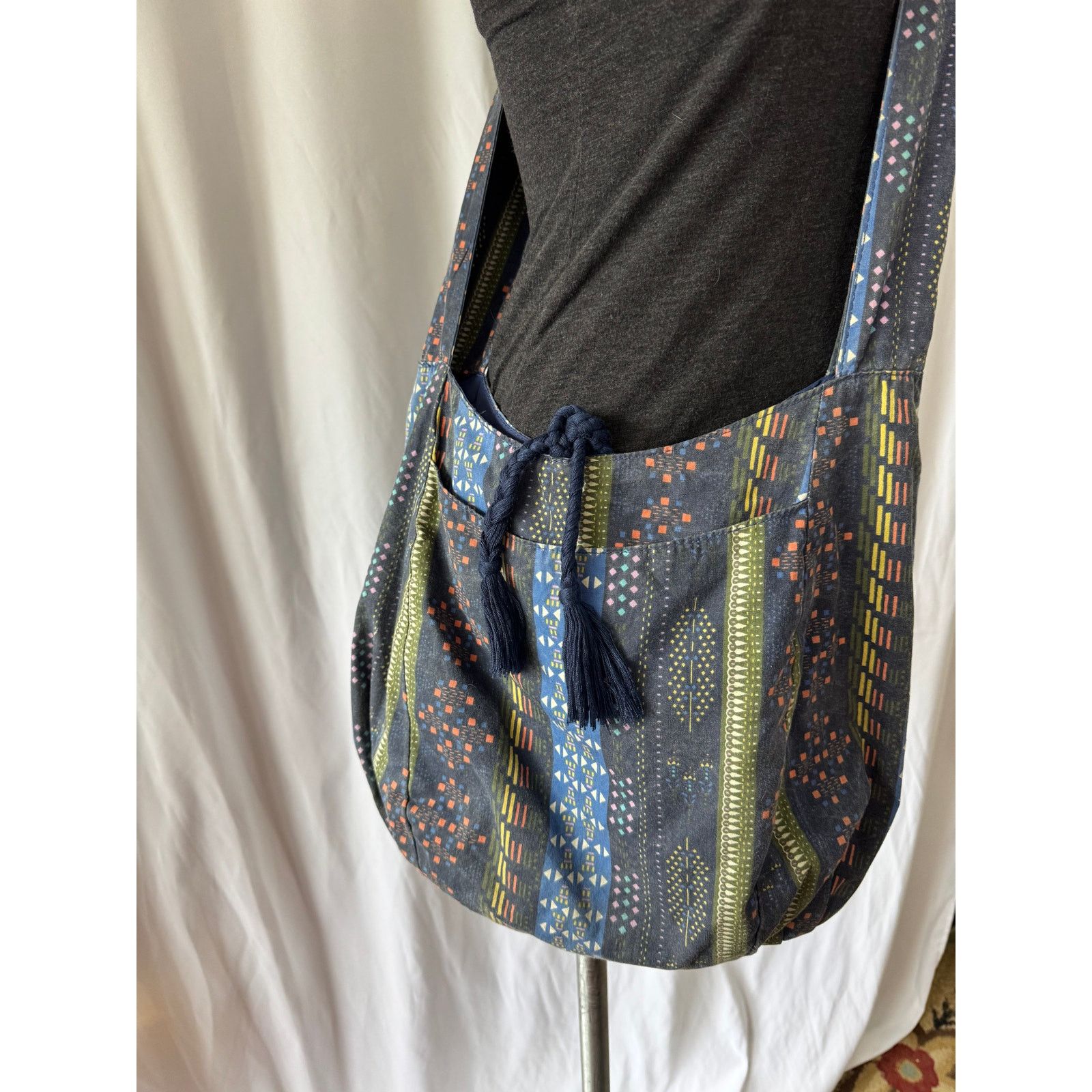 Mossimo Boho Cotton Crossbody Bag in Blue, Women's