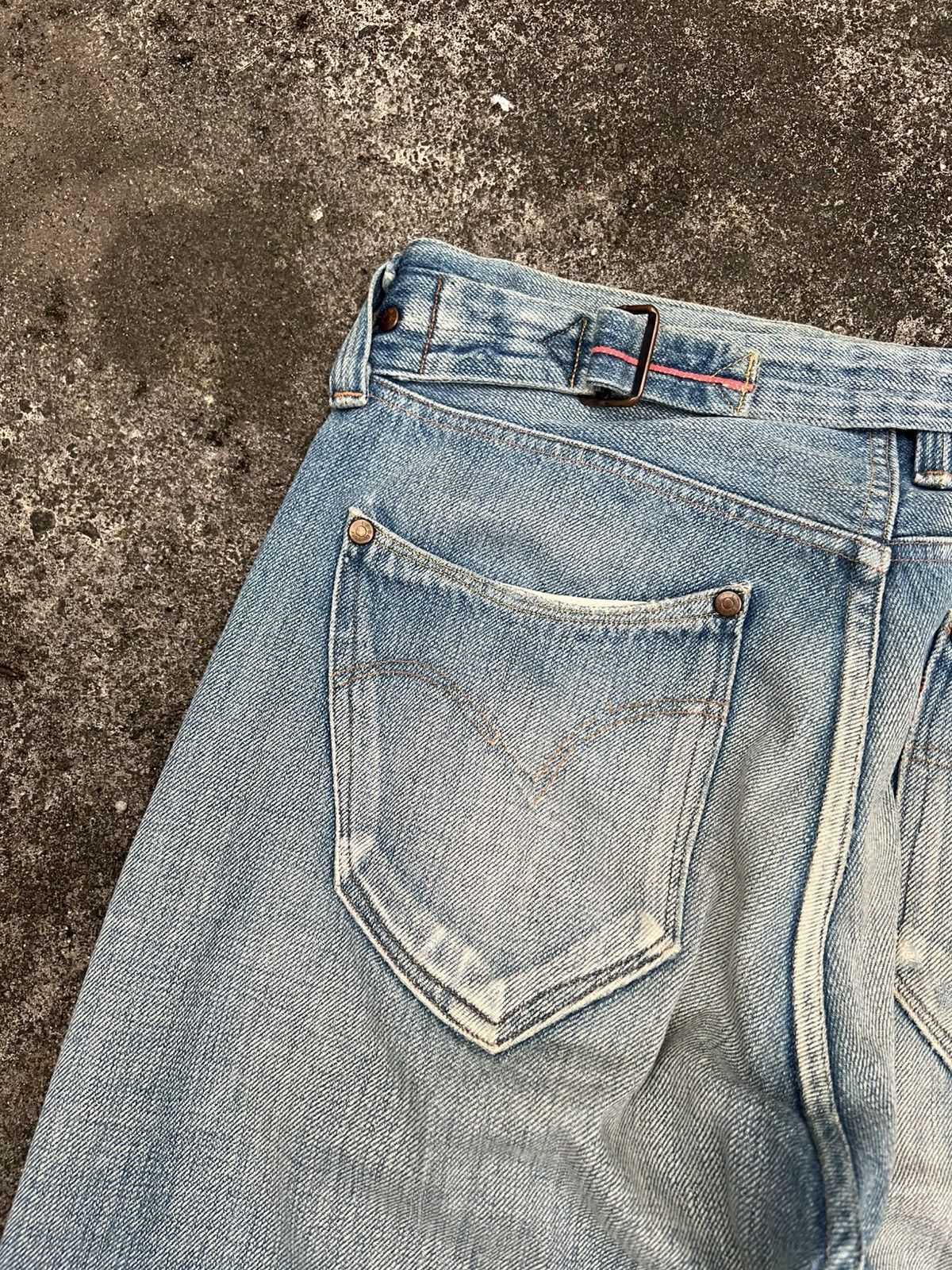 Levi's × Levi's Vintage Clothing VINTAGE LEVIS RED BUTTON NO.7 SELVEDGE DISTRESS JEAN Size US 30 / EU 46 - 12 Thumbnail