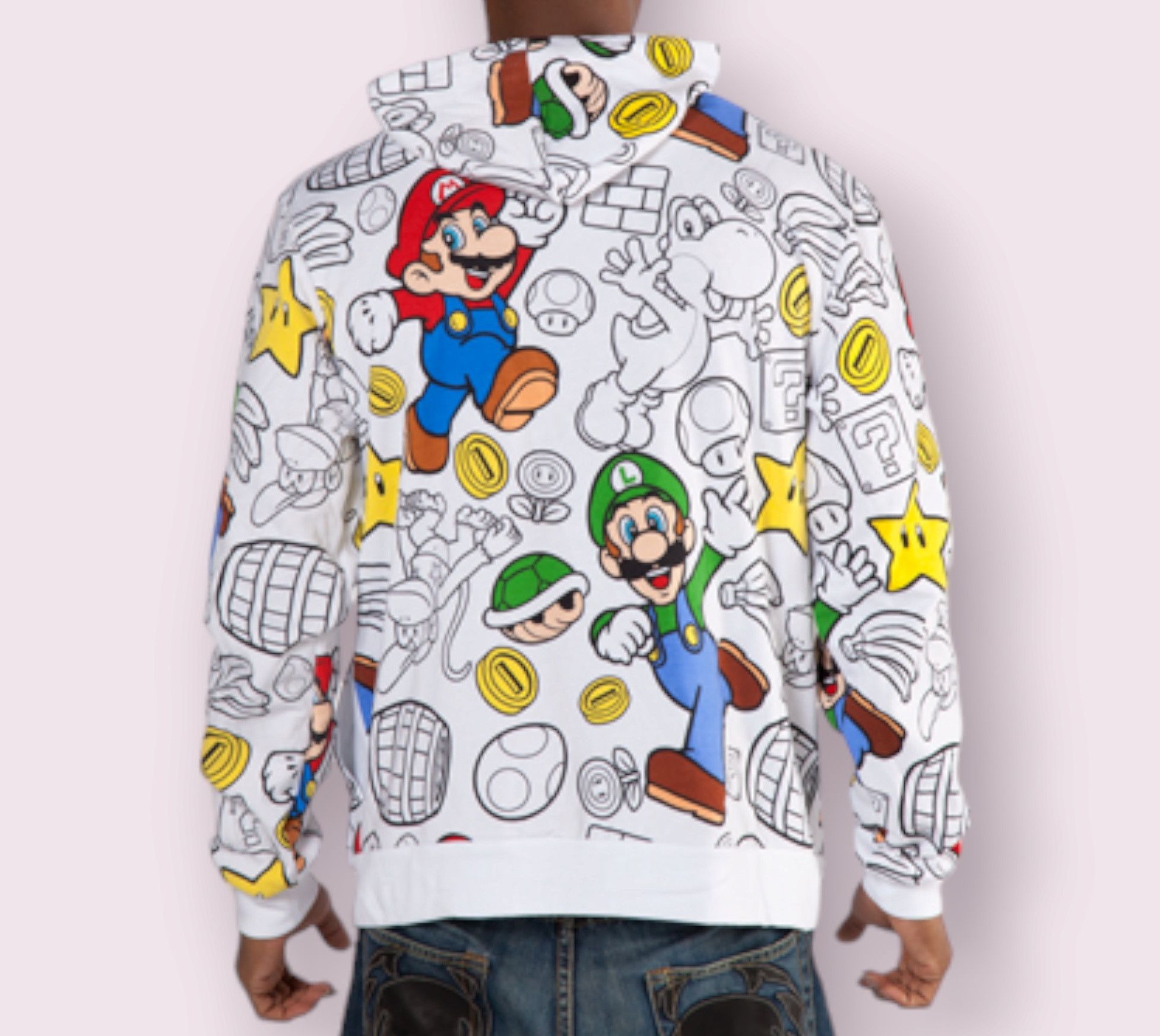 Nintendo Super Mario Bros Full Printed Hoodie Zipper Jacket Size US L / EU 52-54 / 3 - 3 Thumbnail
