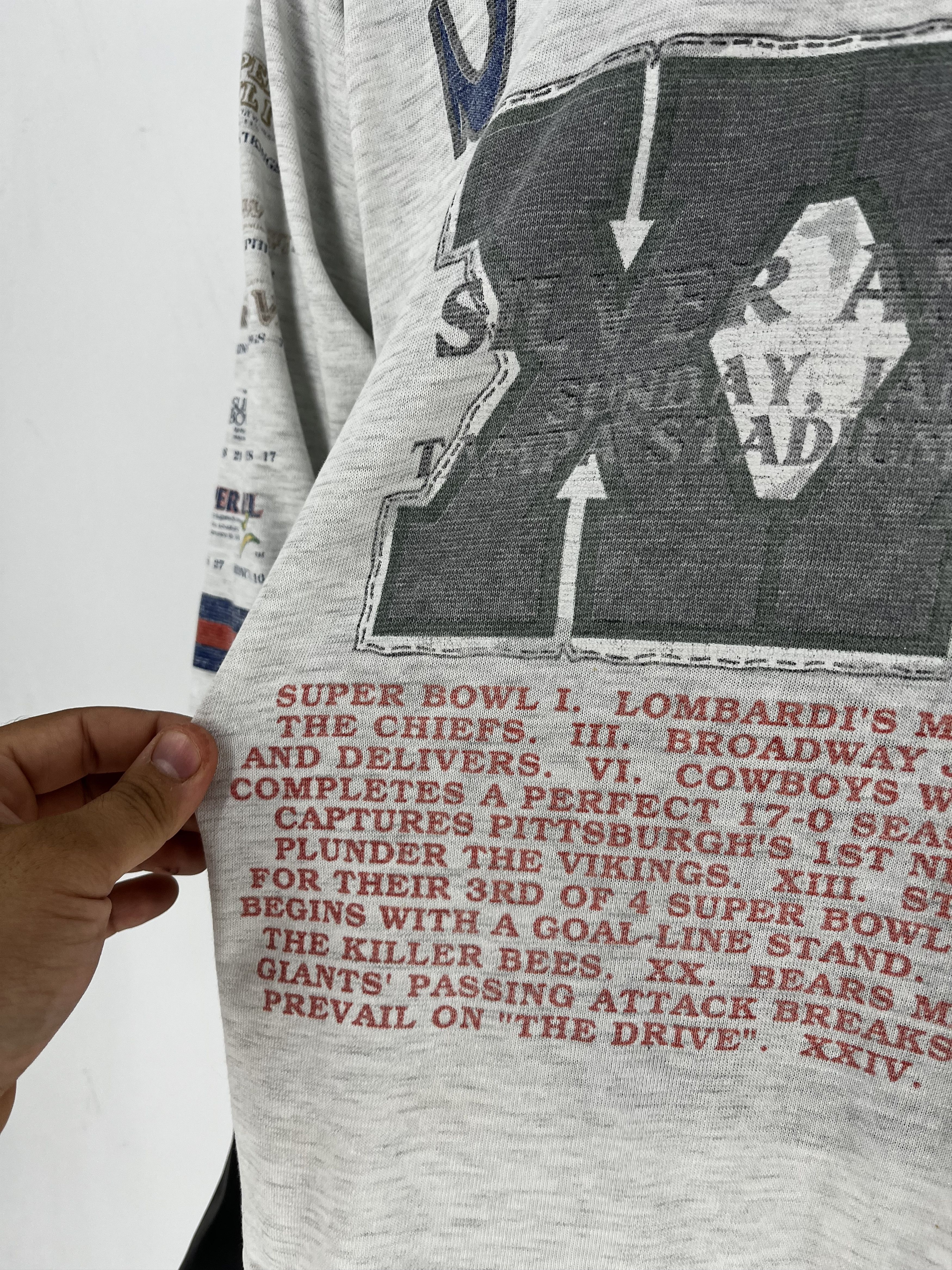 NFL Vintage 90s Super Bowl XXV 1991 Tee XL Long Gone USA 3/4 Size US XL / EU 56 / 4 - 9 Thumbnail
