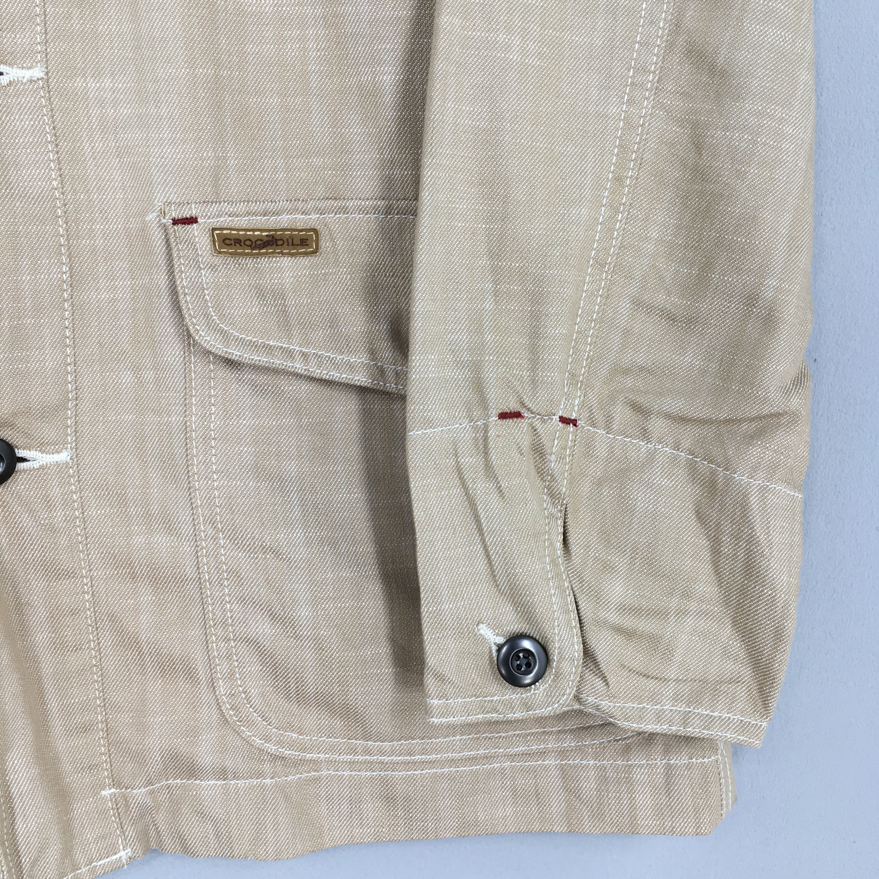 Lacoste Vintage 90s Crocodile Chore Denim Work Jacket Medium Size US M / EU 48-50 / 2 - 5 Thumbnail