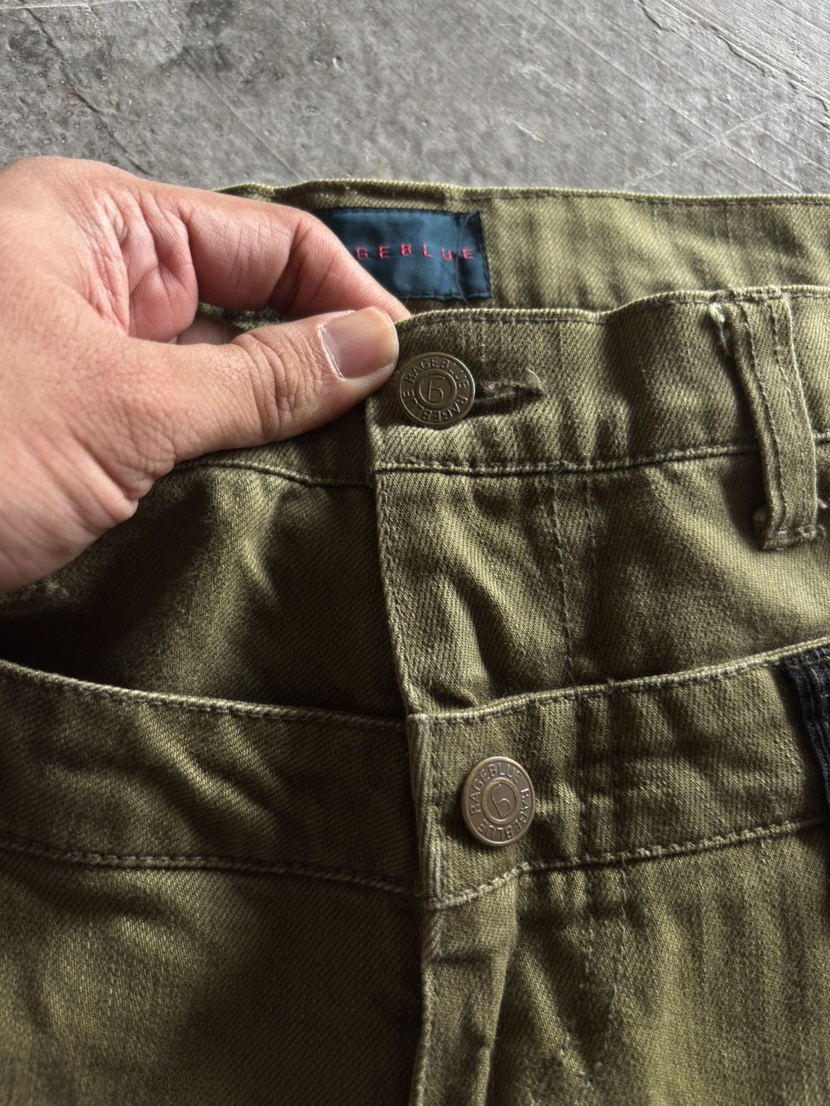 Hysteric Glamour double waist rageblue japanese punk grunge army green color Size US 33 - 3 Thumbnail