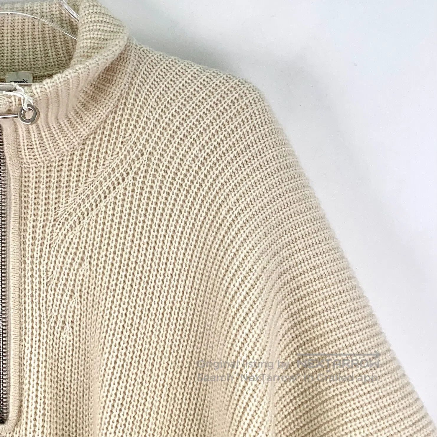 Hermes Hermes Light Brown Cashmere Half-Zip Short Sleeve Knit Dre Size XXS / US 00 / IT 34 - 3 Thumbnail