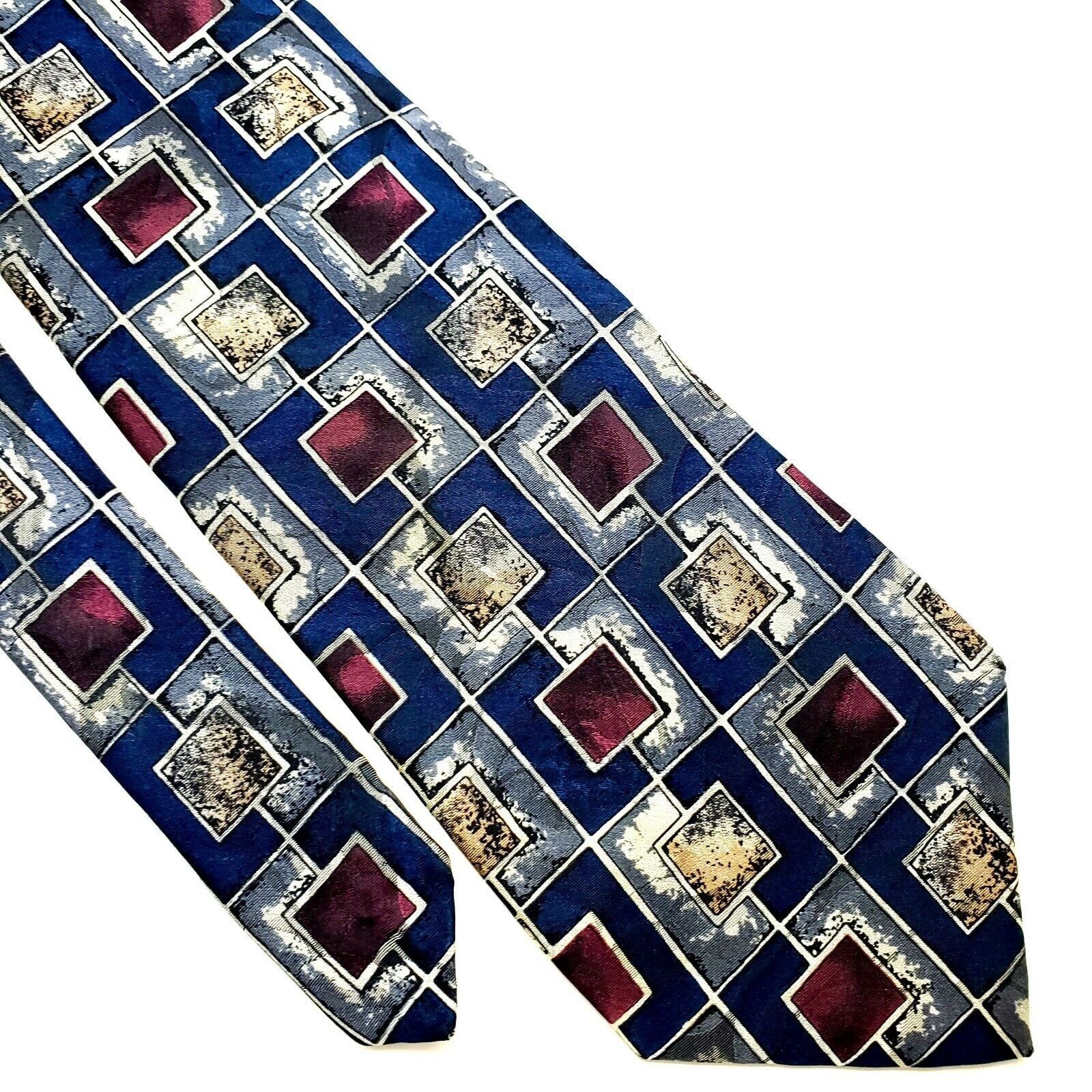 Robert Talbott Robert Talbot Studio Silk Tie Blue Geometric Print Classic Size ONE SIZE - 1 Thumbnail