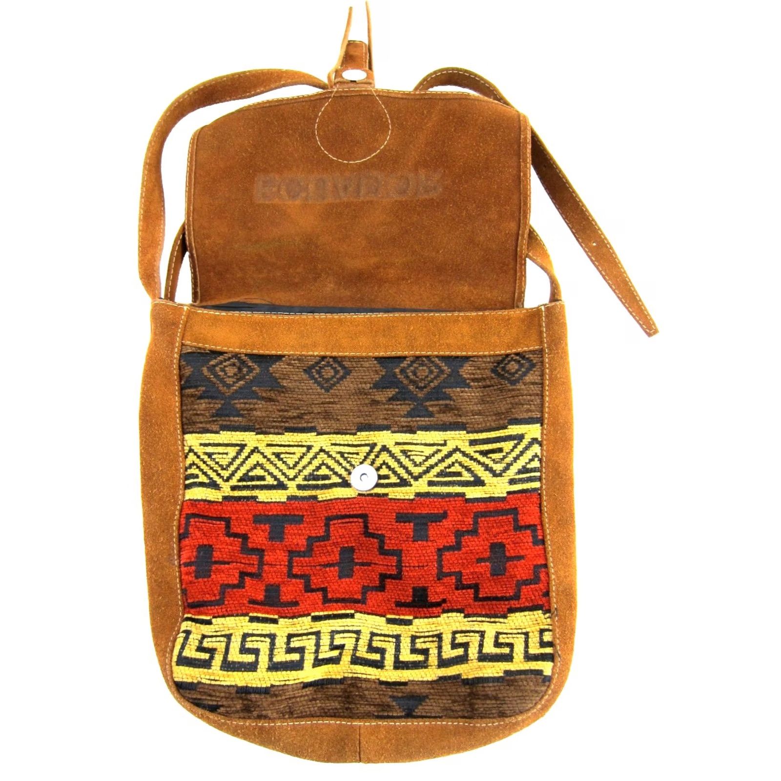 Vintage Vintage Leather Satchel Crossbody Purse Tan Brown 100% Leather Woven Satchel Crossbody Purse Size ONE SIZE - 4 Thumbnail