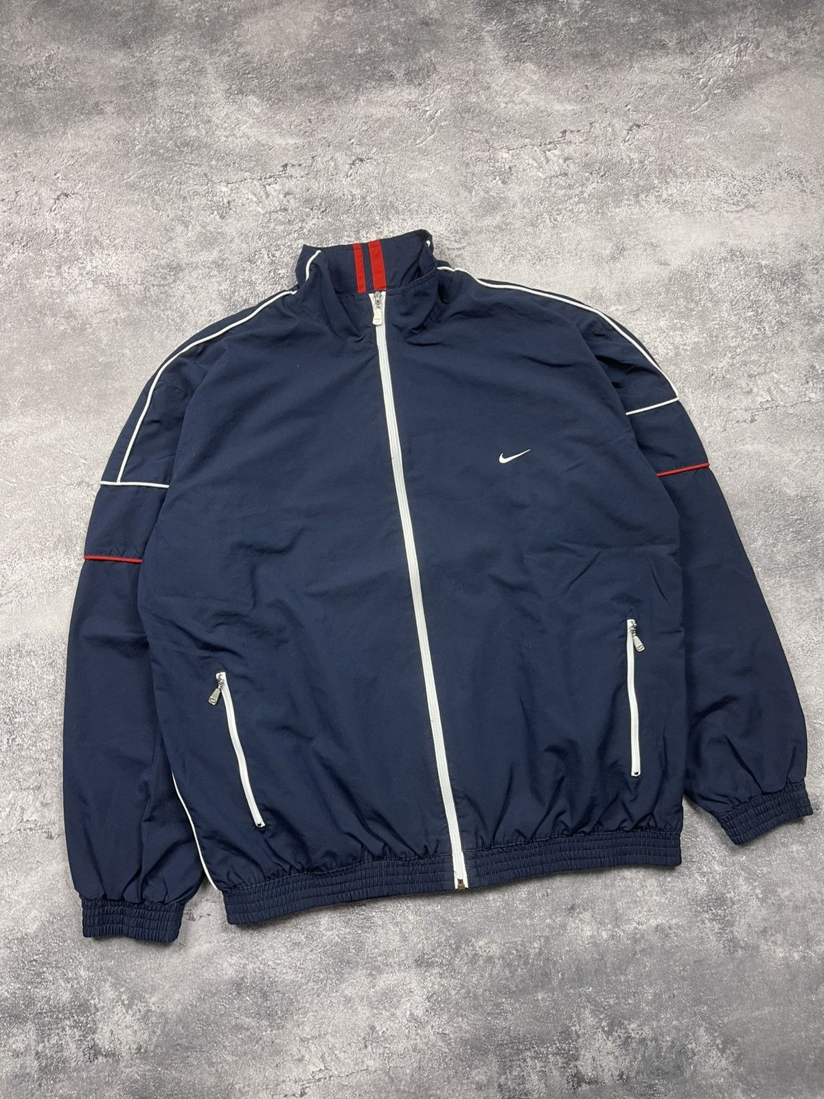 Nike Vintage Nike Track Jacket Full Zip 00s Swoosh Drill Y2K Size US XL / EU 56 / 4 - 3 Thumbnail