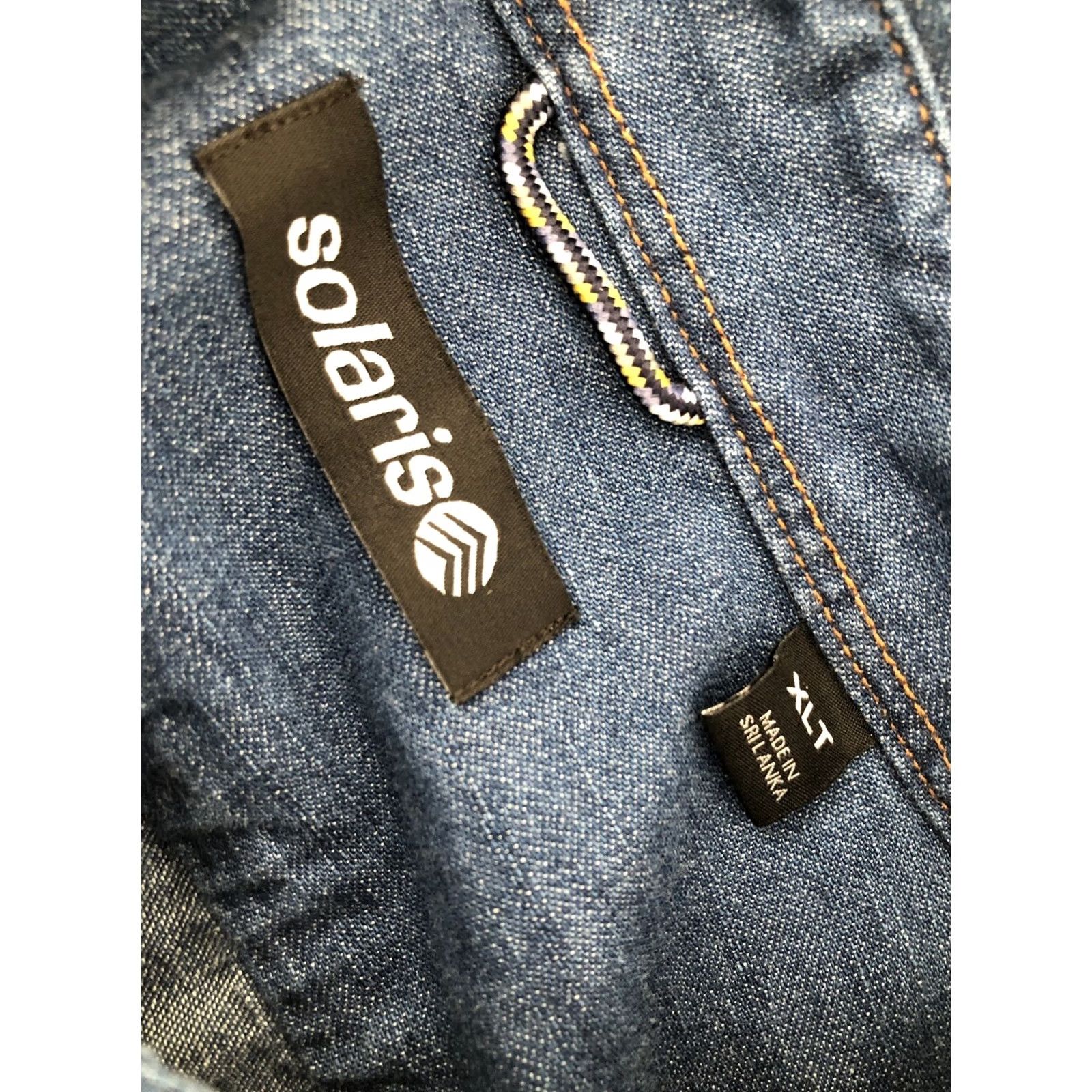 Vintage SOLARIS Shirt Mens XL Tall Lightweight Denim Chambray Blue Button-Up New with Tags Size US XL / EU 56 / 4 - 5 Thumbnail