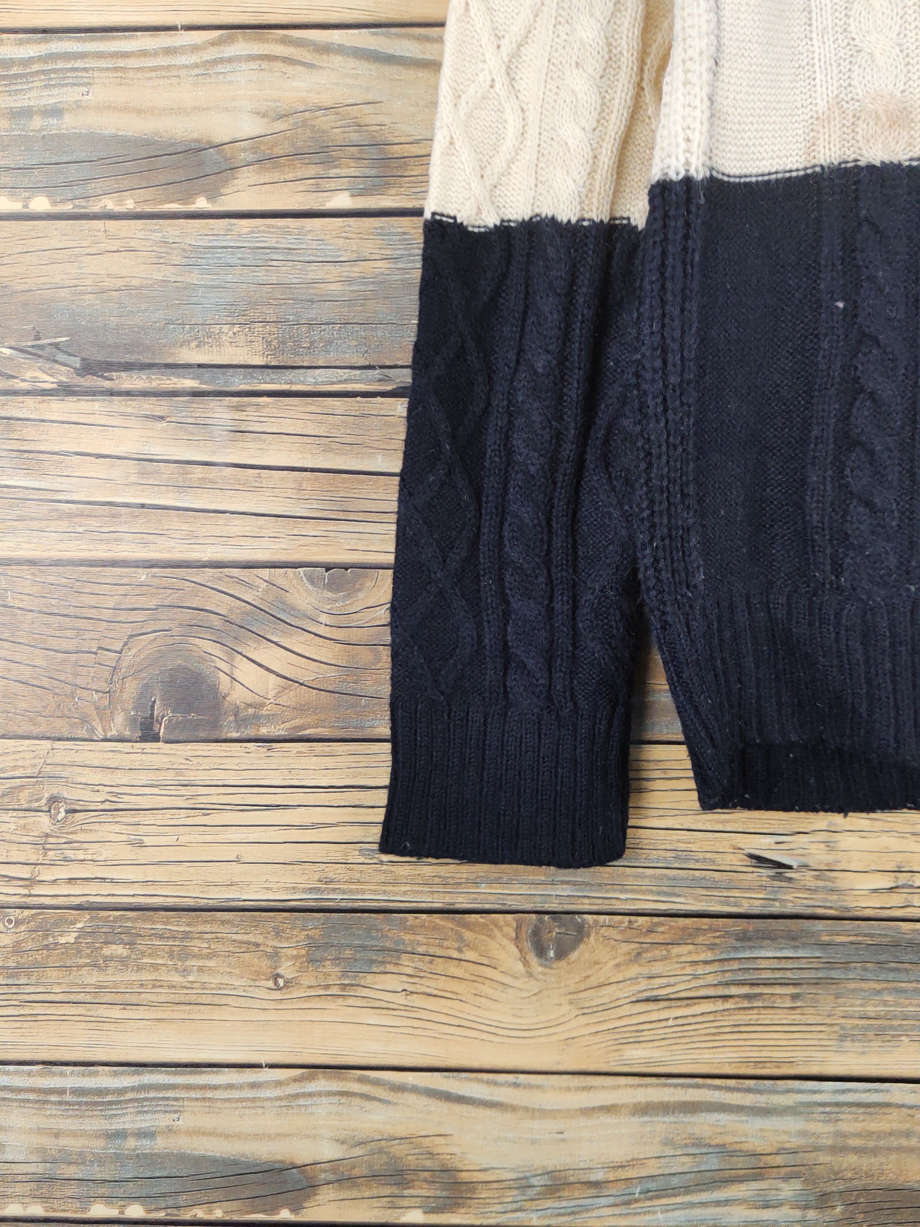 Aran Isles Knitwear × Japanese Brand × RAGEBLUE Rageblue Black Cream Knitwear Sweatshirts #W1227 Size US M / EU 48-50 / 2 - 4 Thumbnail