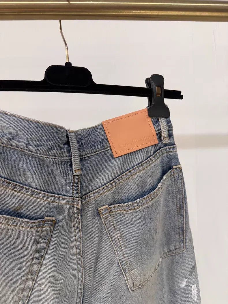 Acne Studios Acne Studios 2021F Washed Distressed Ink Denim Pants Size 23" - 4 Thumbnail