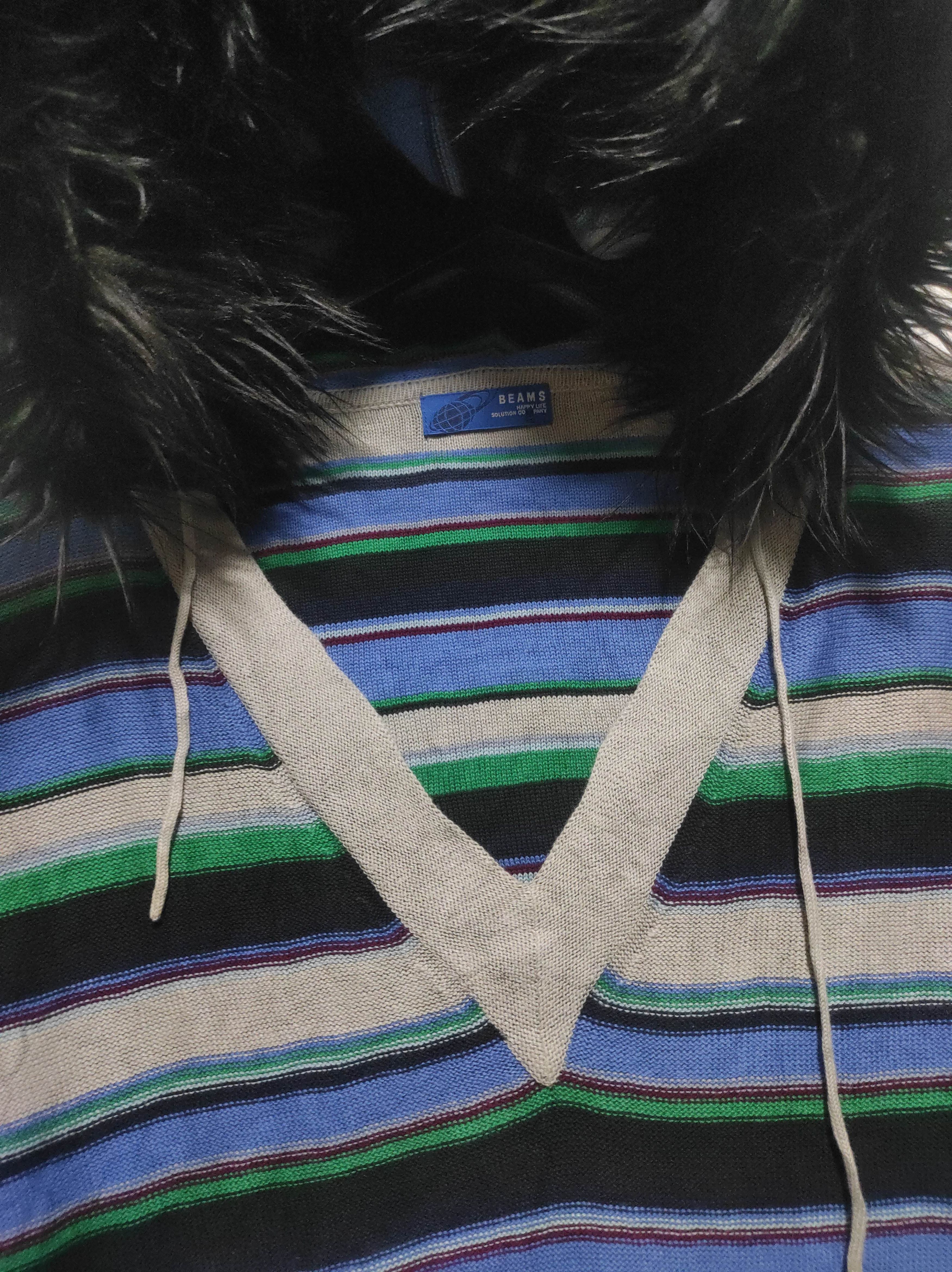Hysteric Glamour Beams Stripe V neck zip fur hoodie i6w9 LGB style Size US M / EU 48-50 / 2 - 4 Thumbnail