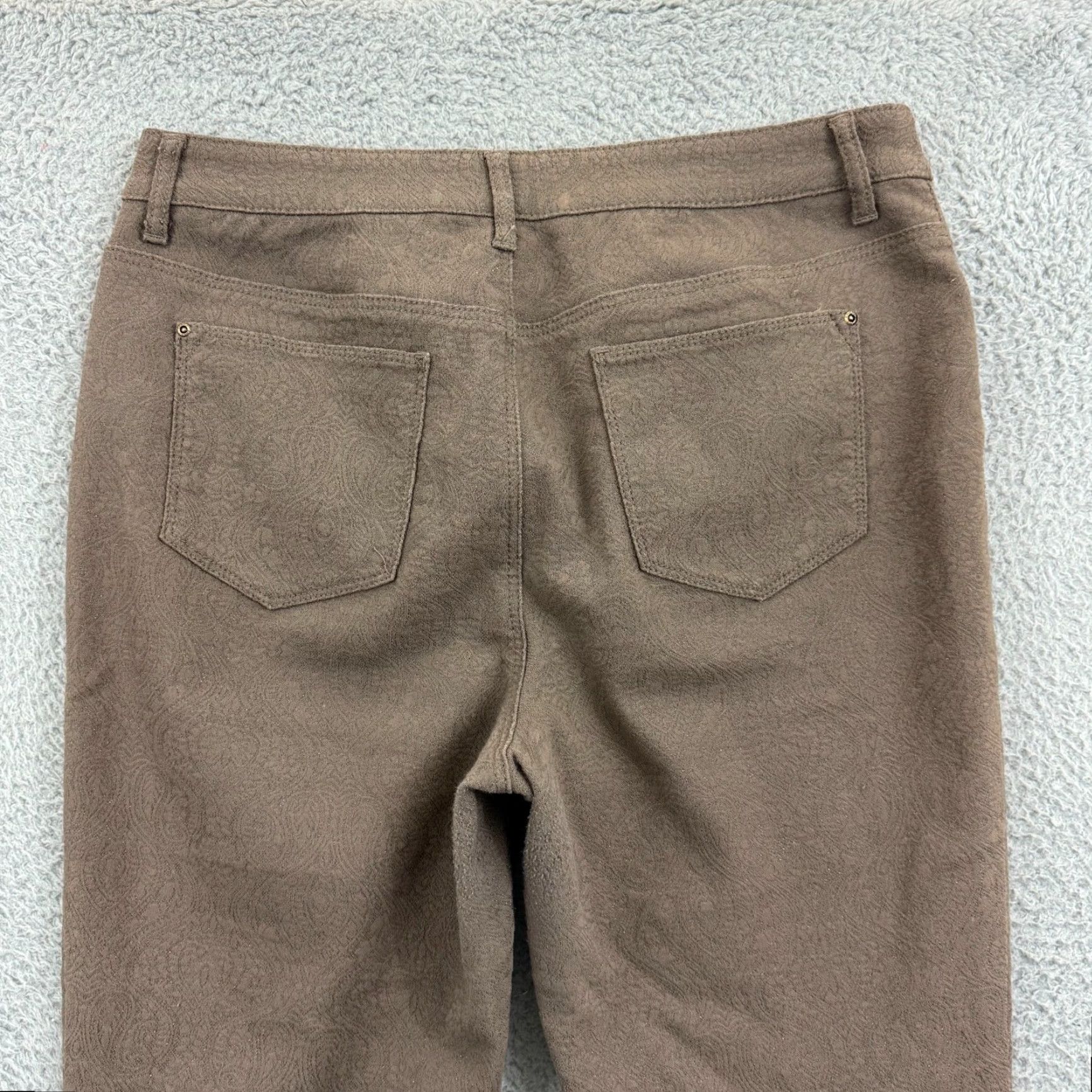 Vintage Chicos Pants Womens 1 Brown Ankle Button Trouser 32x28 Casual Stretch Career Size 25" / US 0 / IT 36 - 7 Thumbnail