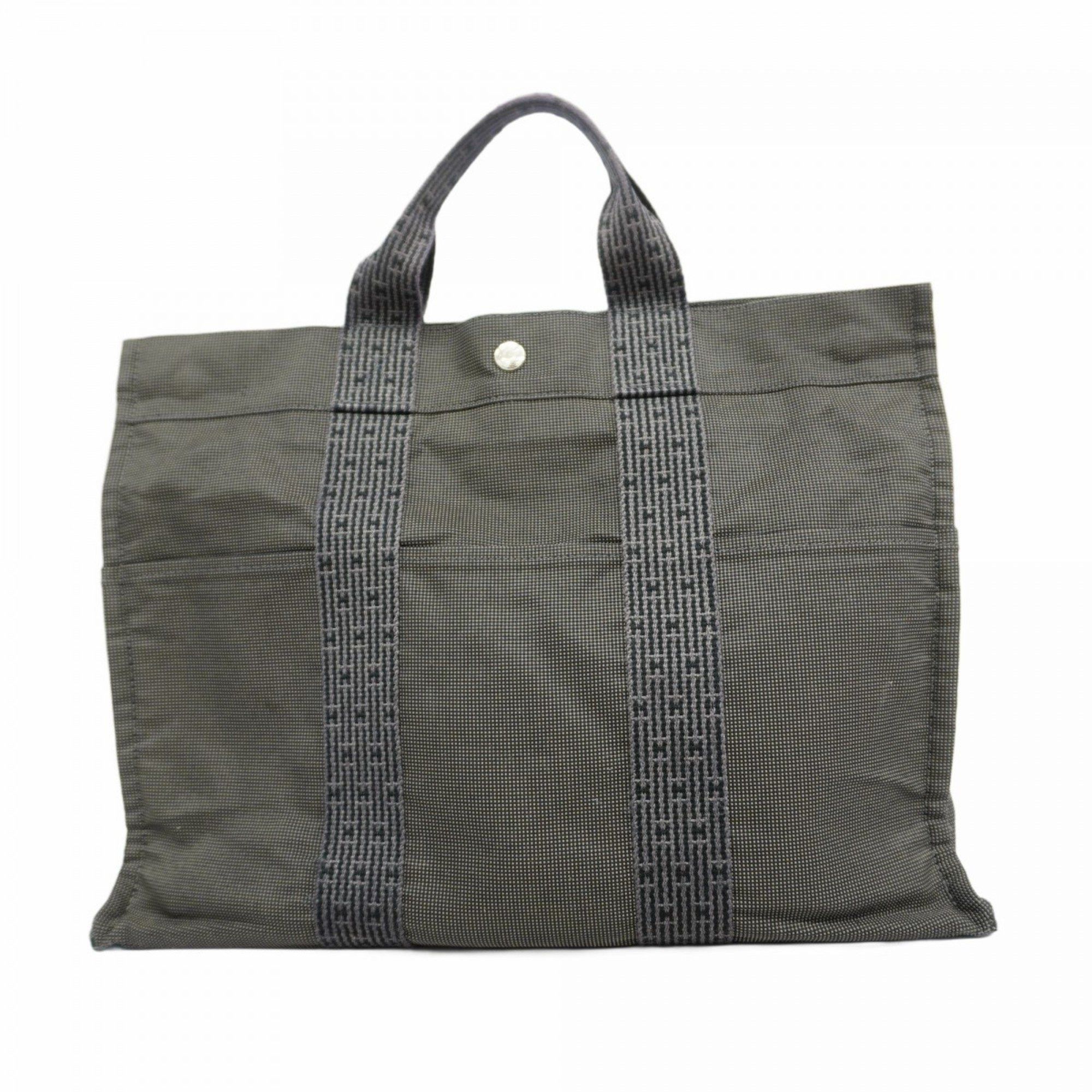 Hermes Tote Bag Air Line Mm Canvas Grey Women's