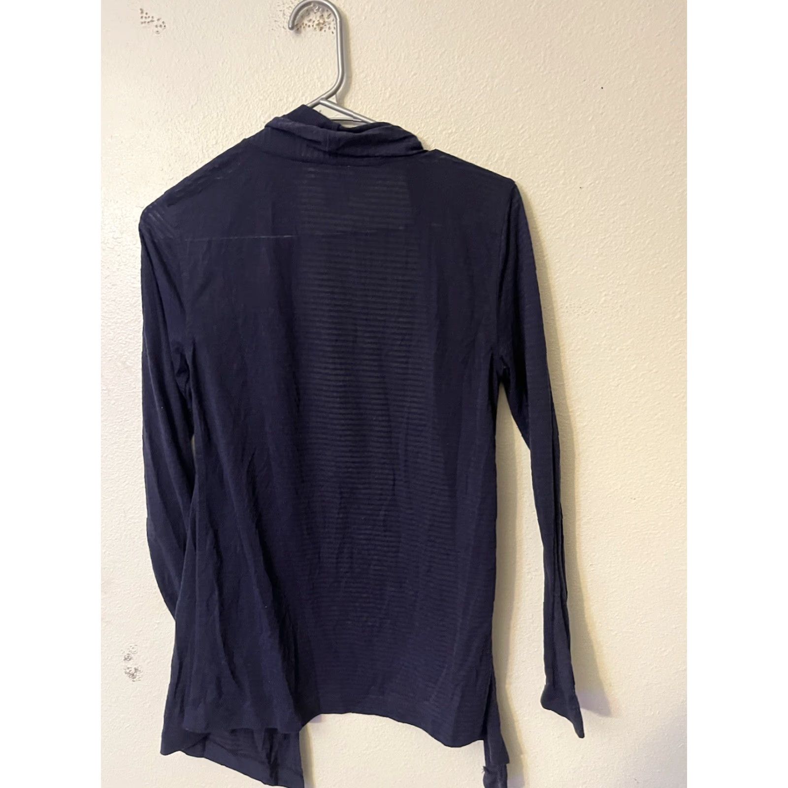 Ann Taylor LOFT Cardigan Sweater Blue Open Front Long Sleeve Size S Womens Knit Cotton Blend Size S / US 4 / IT 40 - 2 Thumbnail