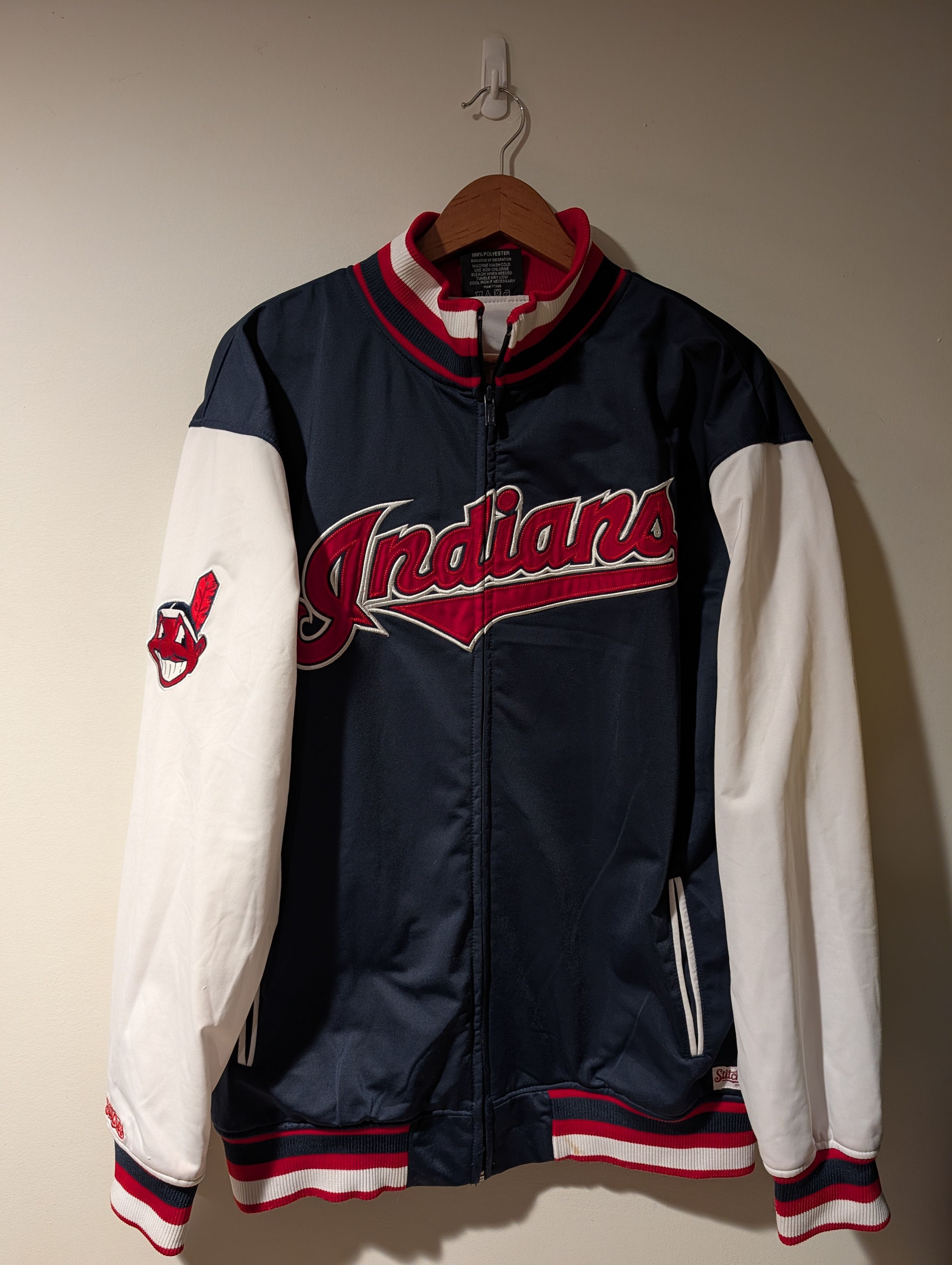 MLB Cleveland Indians Sports Team Sweatshirt Jacket Stitches Size US XL / EU 56 / 4 - 1 Thumbnail