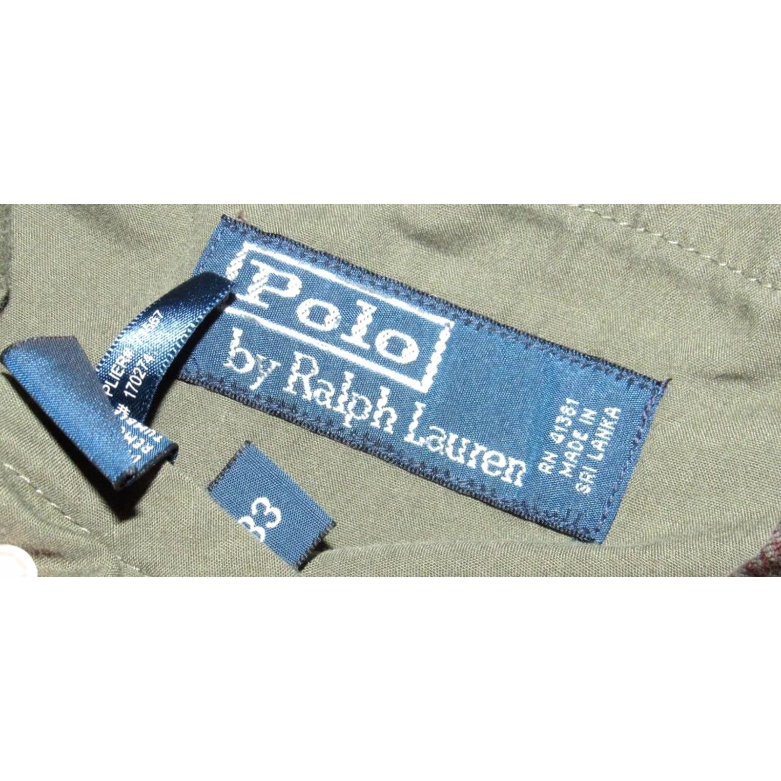 Ralph Lauren Vtg Polo RALPH LAUREN Green Brown 11" Printed Chino Shorts 33 Mens Size US XS / EU 42 / 0 - 4 Thumbnail
