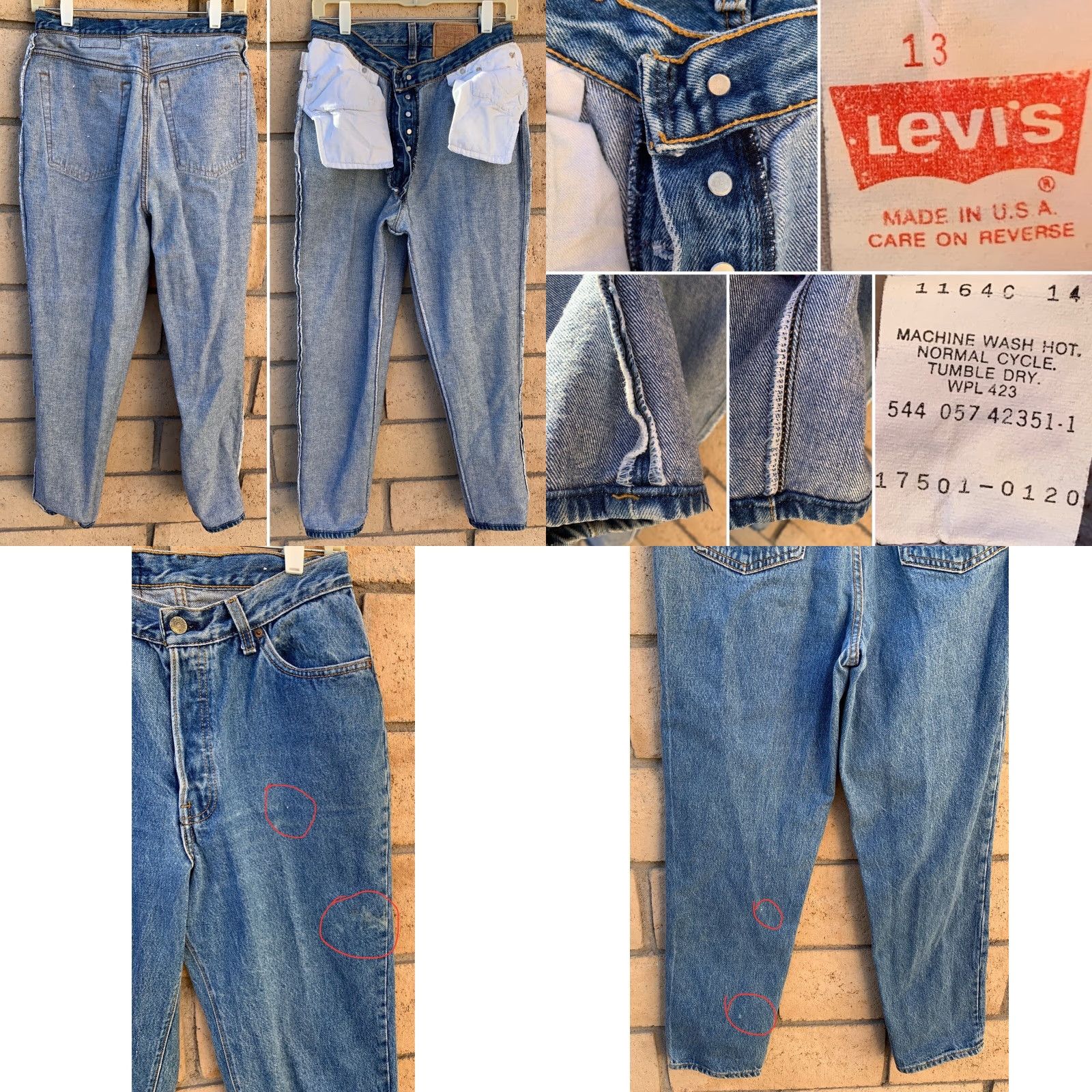 Levi's VINTAGE Levi's 501 Jeans Juniors For Her Size 13 29.5 in Waist 29 in Inseam Blue 5-Pocket Denim 100% Cotton Button Jeans Womens Boys Girls Size 34" / US 12 / IT 48 - 10 Thumbnail