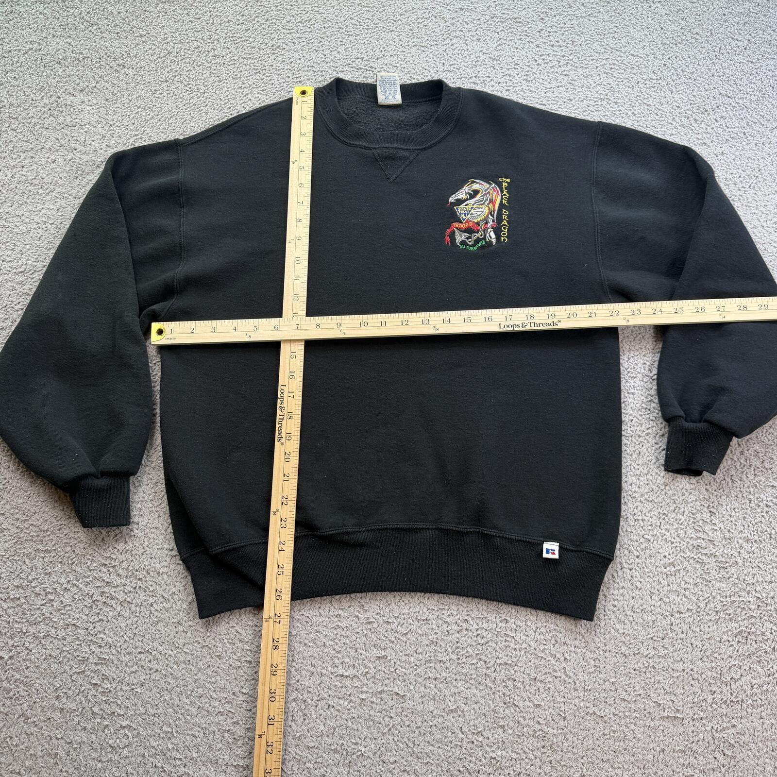 Russell Athletic Vintage 90s Black Dragon NJ Turnpike State Police Sweatshirt Size US L / EU 52-54 / 3 - 4 Thumbnail