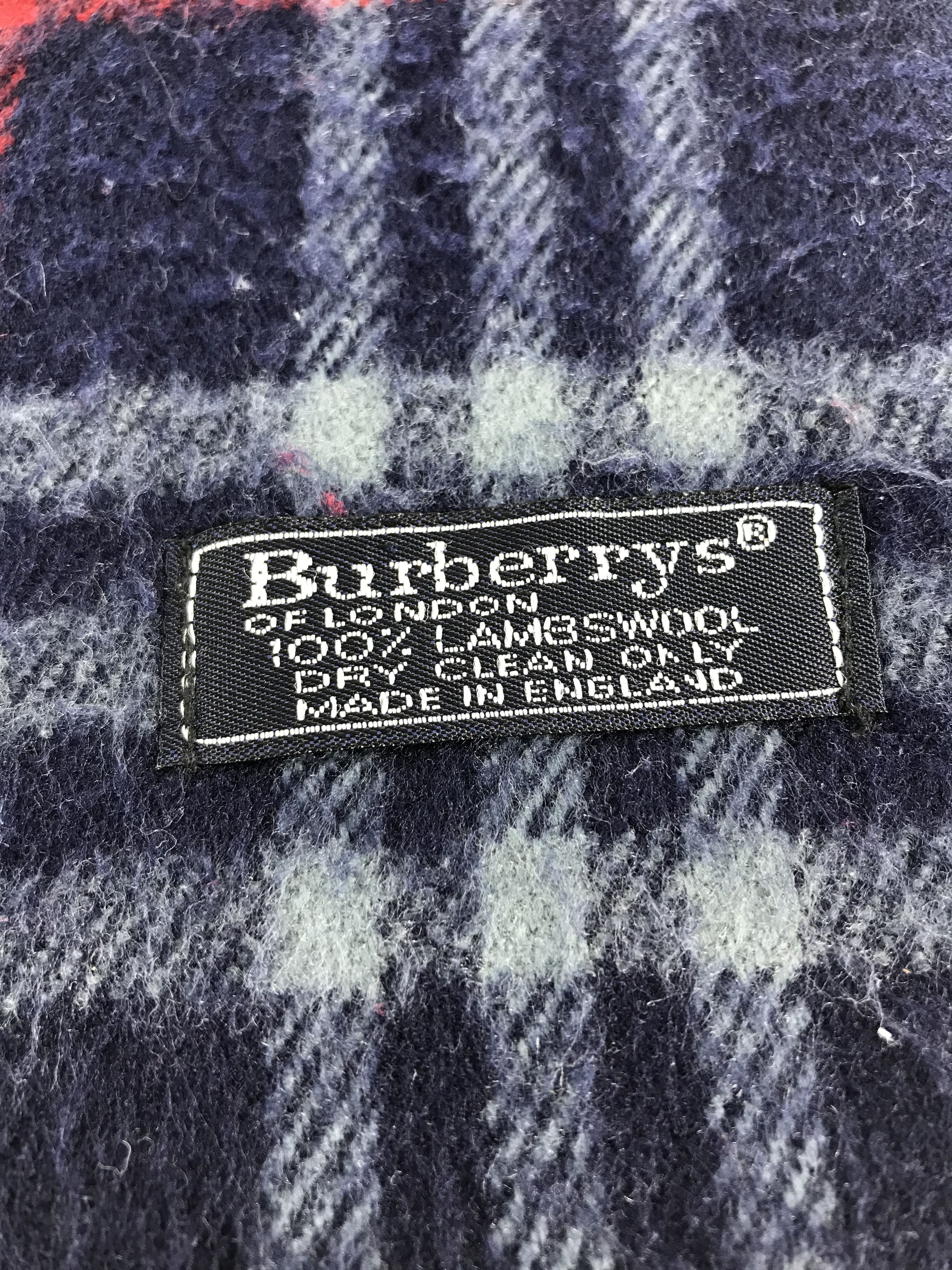 Burberry Burberrys Nova Check Blue Wool Scarf Muffler V415 Size ONE SIZE - 4 Thumbnail