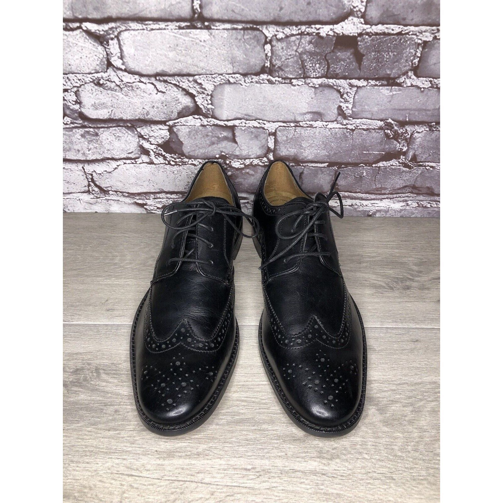 Florsheim Florsheim Black Leather Wingtip Lace Up Dress Shoes Men Sz 1 Size US 12 / EU 45 - 11 Thumbnail