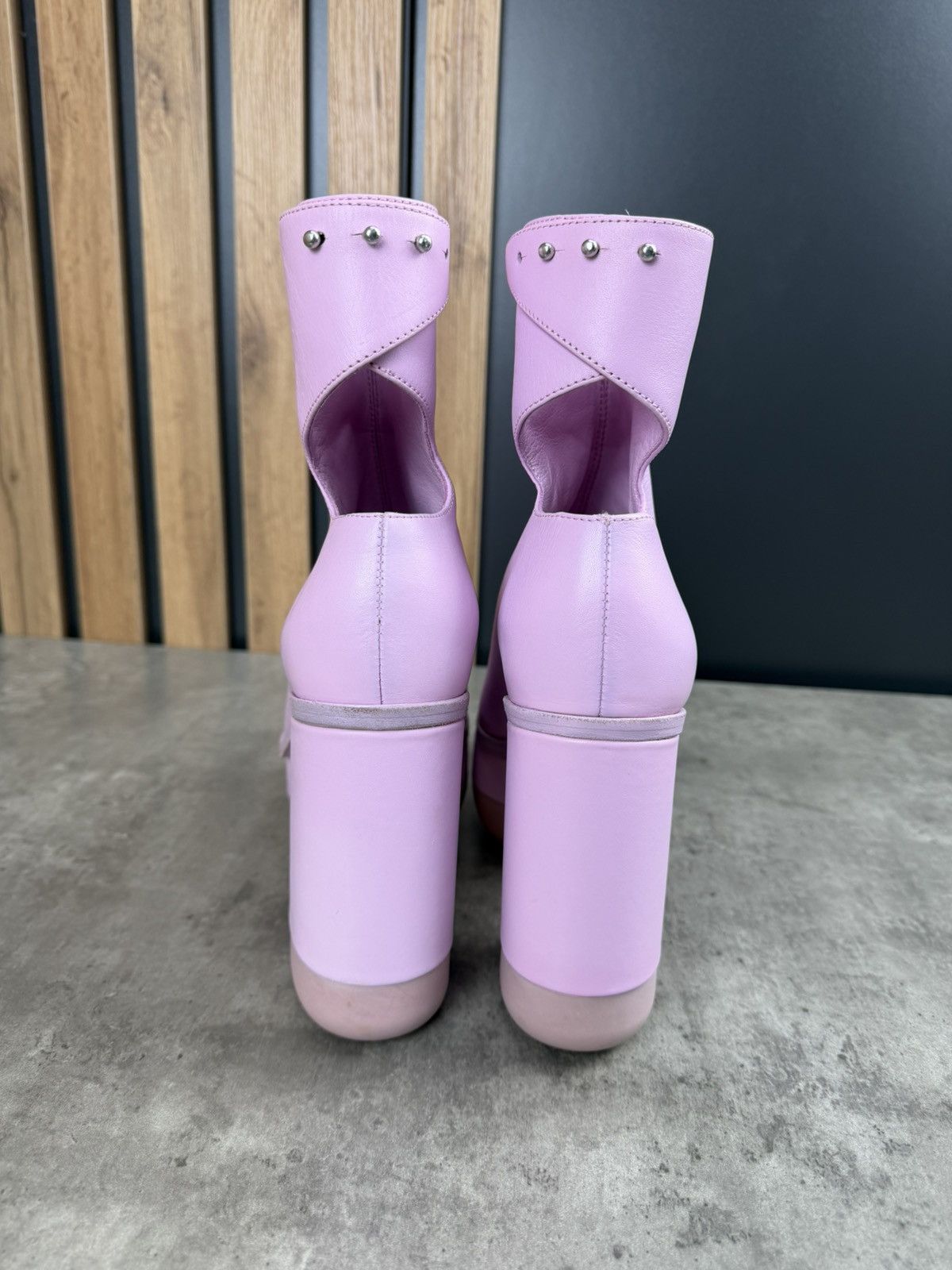 Japanese Brand at.kollektive x Kostas Murkudis Leather Platform Ankle Boots Size US 10 / IT 40 - 3 Thumbnail