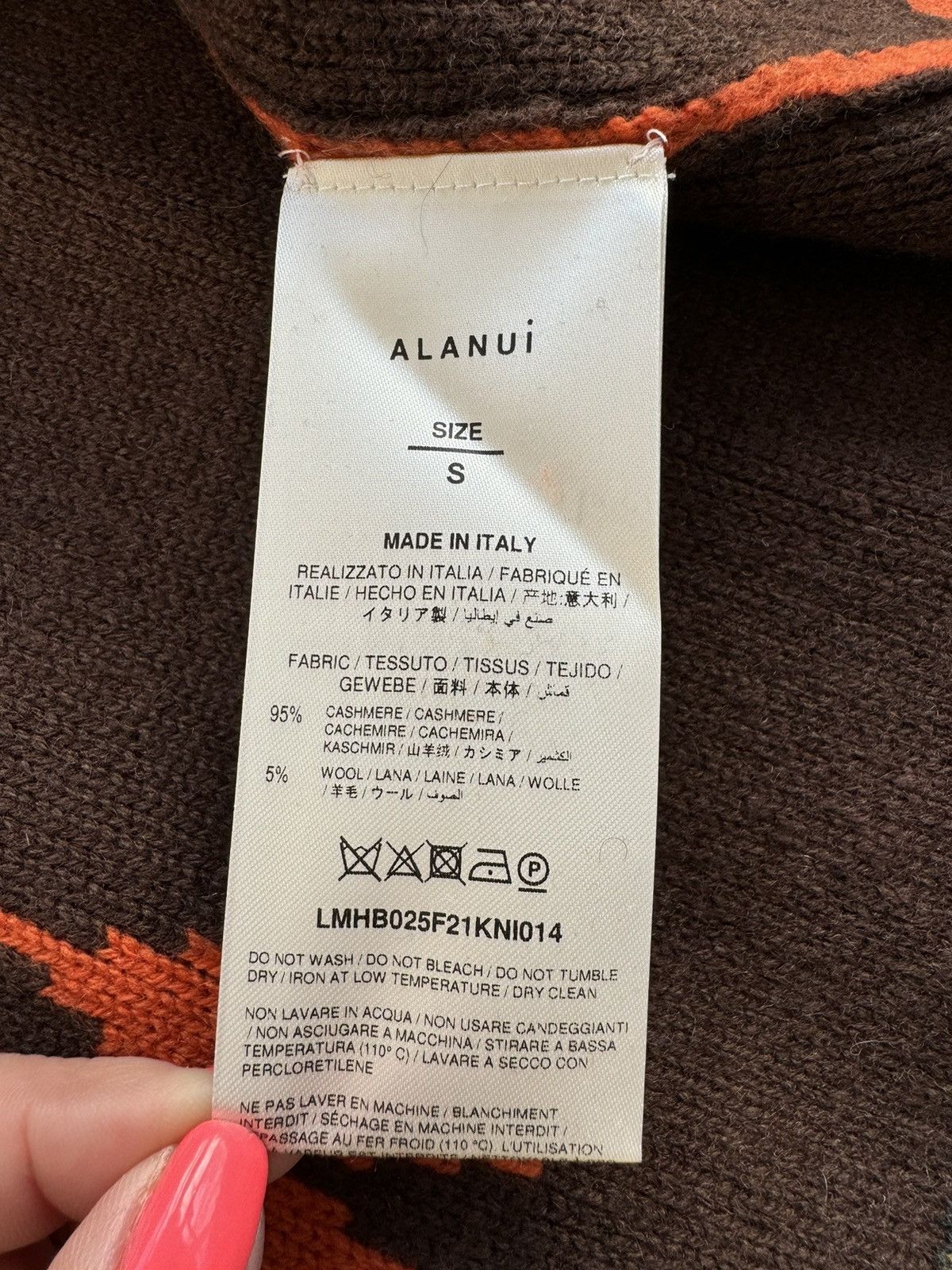 Alanui Alanui brown, orange, yellow cashmere cardigan, size S Size US S / EU 44-46 / 1 - 6 Thumbnail