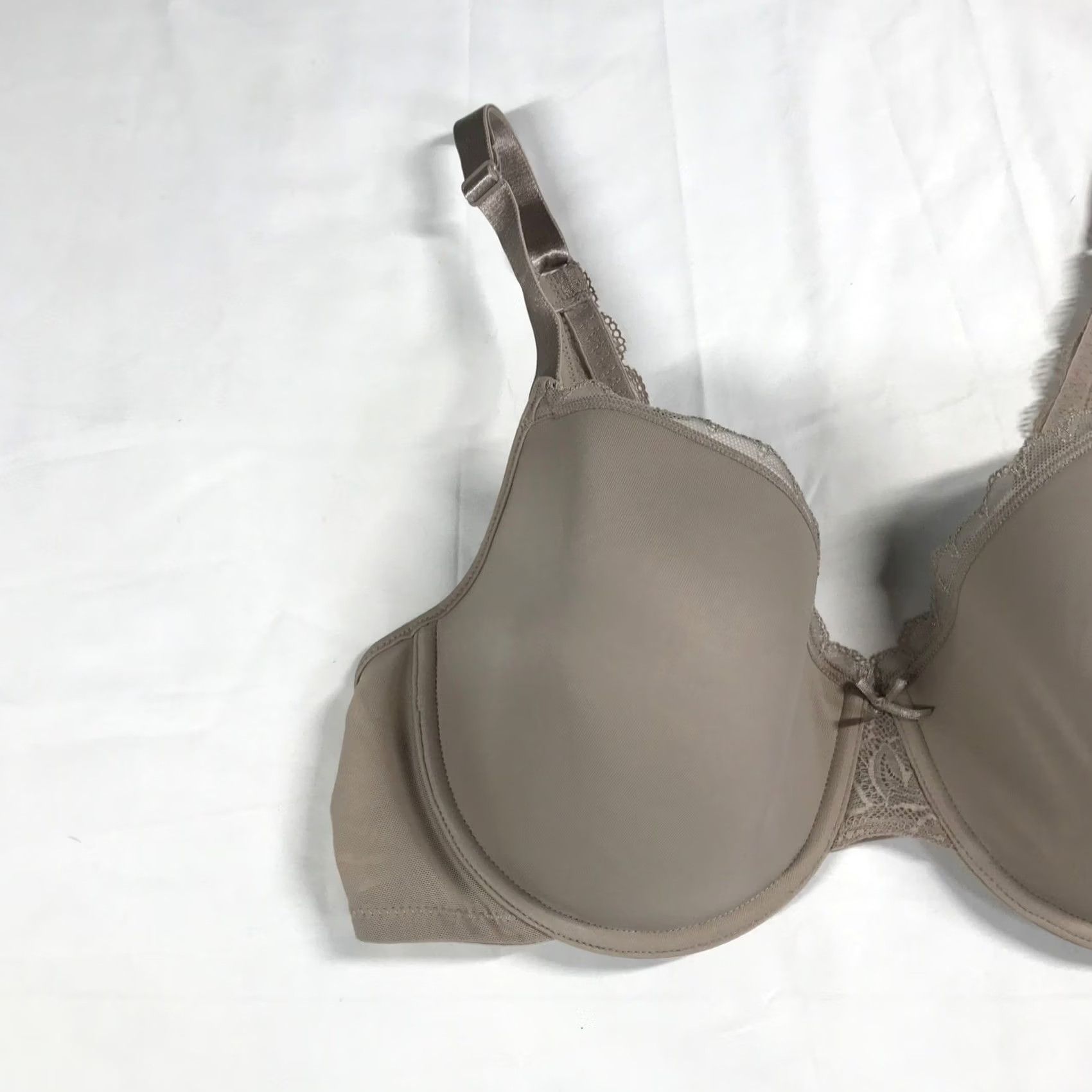 Vintage Bali Bra 42C Unlined Underwire Over the Taupe Lace Trim DFC580 NWT Size ONE SIZE - 2 Thumbnail