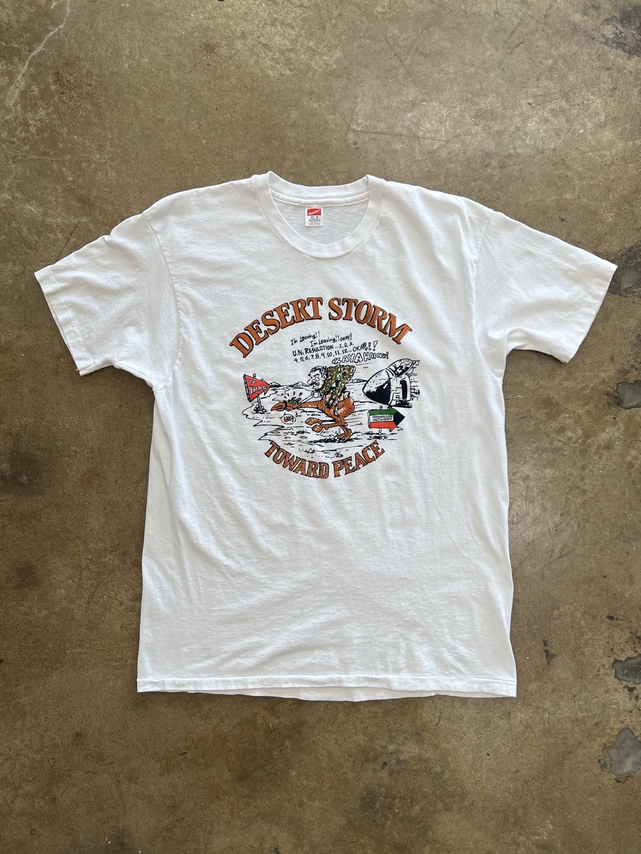 Vintage Vintage 90s Desert Storm War Social Political Cartoon Tee XL Size US XL / EU 56 / 4 - 2 Thumbnail