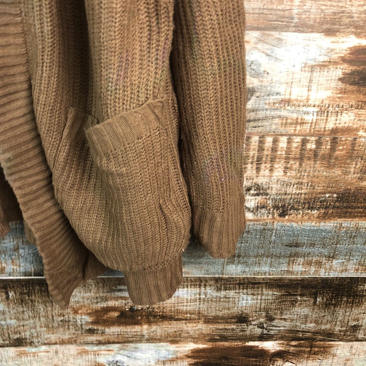 Homespun Knitwear Sugar Spoon Brown vintage japan Cardigan Hoodie #A2352 Size US L / EU 52-54 / 3 - 8 Thumbnail