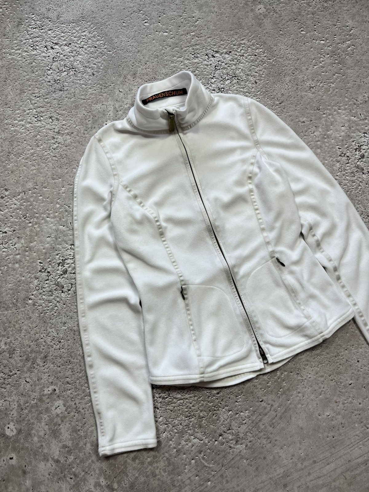 Frauenschuh Frauenschuh White Fleece Zip-Up Jacket Made in Austria Size XS / US 0-2 / IT 36-38 - 3 Thumbnail