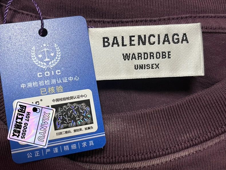 Balenciaga Balenciaga Washed grape purple double B small slogan logo Size US S / EU 44-46 / 1 - 4 Thumbnail