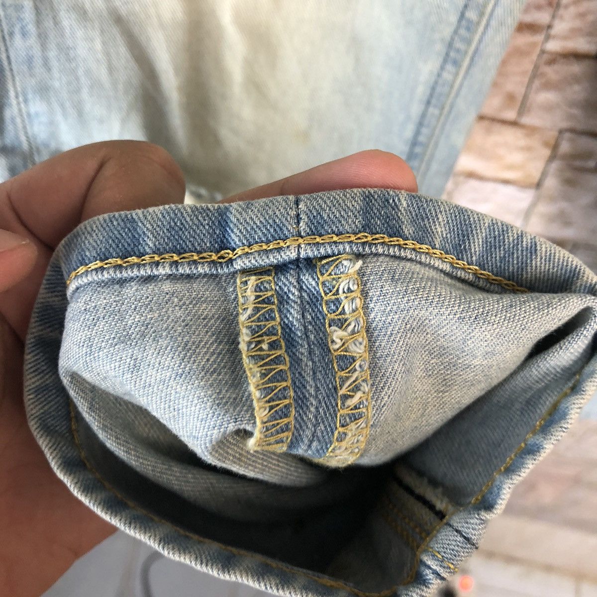 Lee Lee vintage Blue Distressed Denim Pants #A1029 Size US 31 - 11 Thumbnail