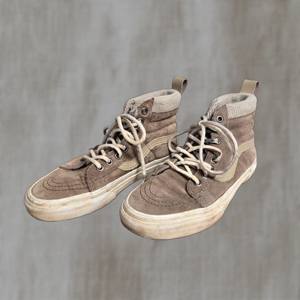 Vans Vans Off The Wall Scotchgard Leather Gray Suede High Top Men 5.5 Women 7 Shoes Size S / US 4 / IT 40 - 1 Thumbnail