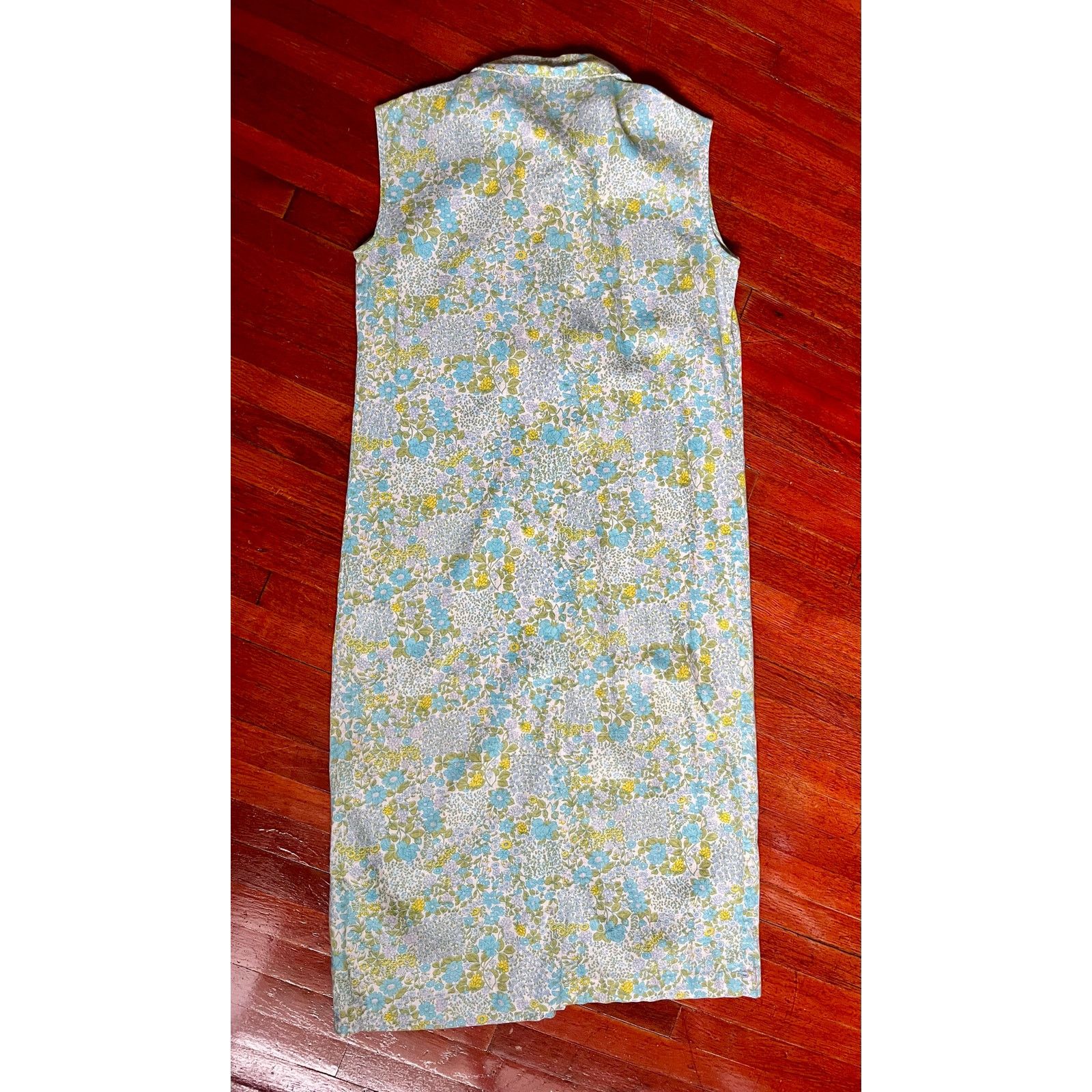 Vintage Vintage 60’s Blue Sleeveless Ditsy Floral Day Dress Small M Size S / US 4 / IT 40 - 3 Thumbnail