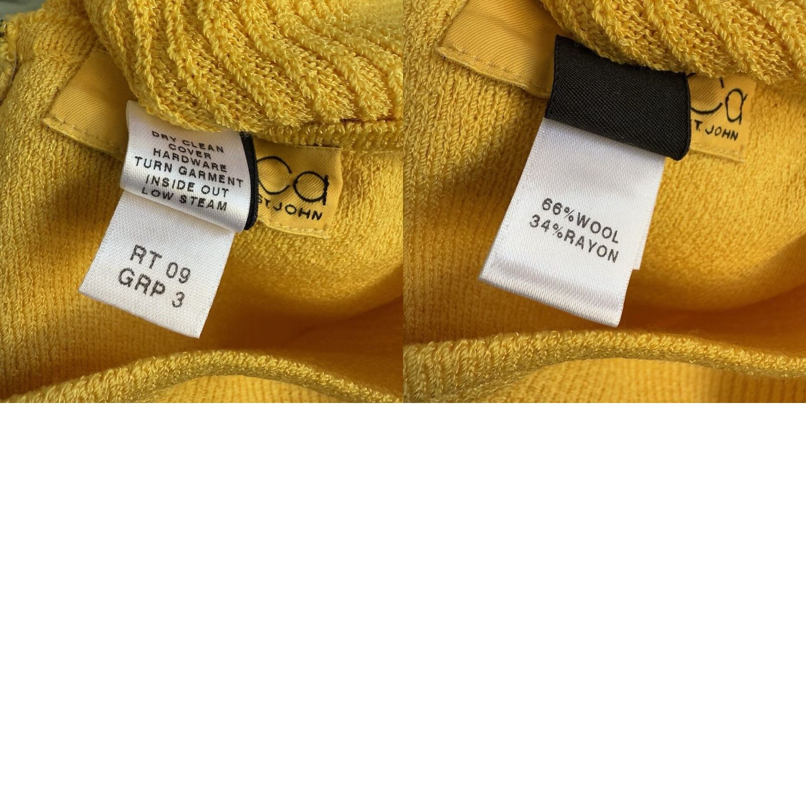 St. John VINTAGE ST. JOHN SoCa Novelty Knit Sleeveless Shift Dress S Yellow White Size S / US 4 / IT 40 - 8 Thumbnail