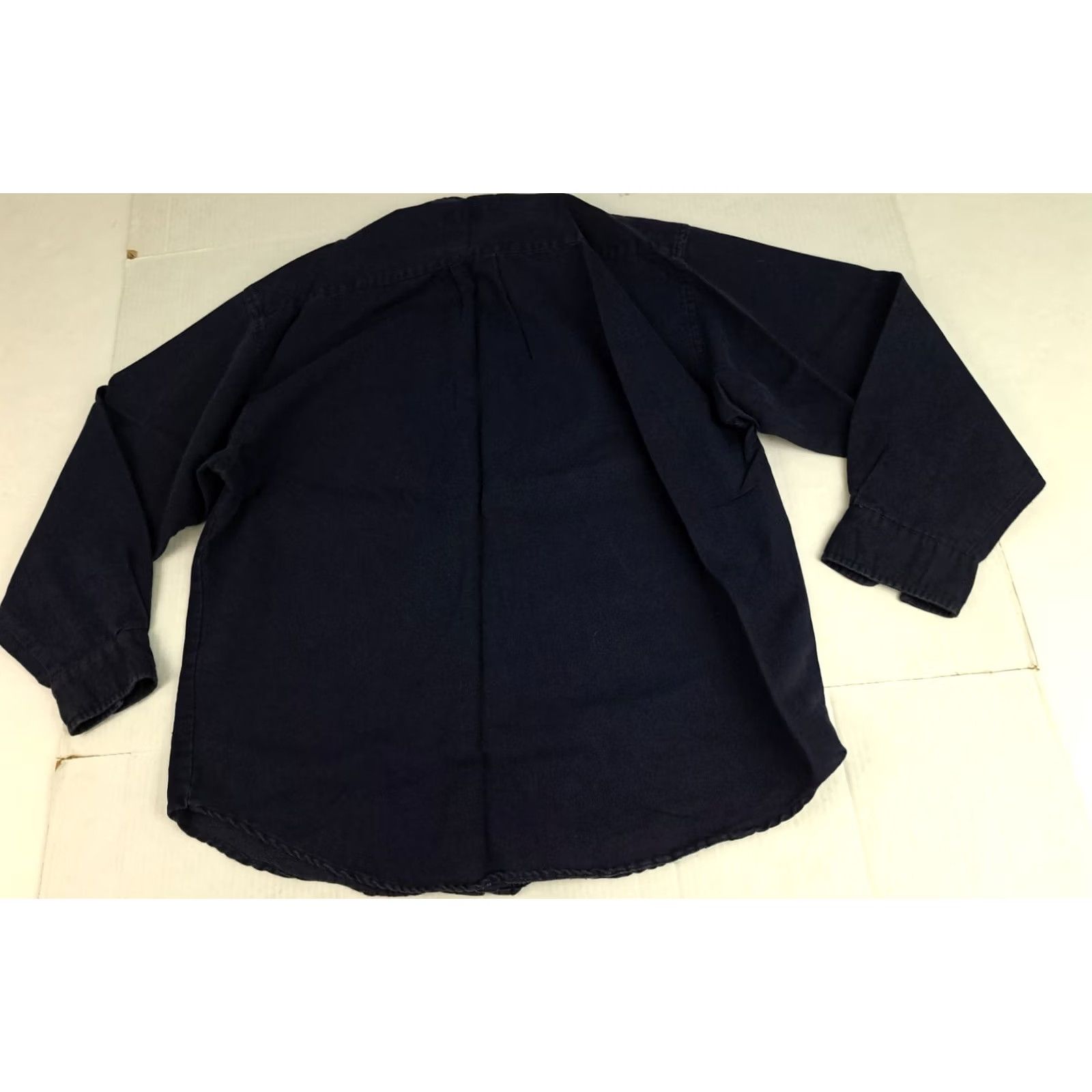 Bugle Boy Vintage Bugle Boy Co. Shirt XL Blue Cotton Canvas Collarless Button Men Size US XL / EU 56 / 4 - 6 Thumbnail