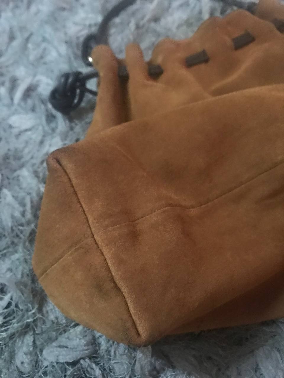 Designer × Japanese Brand × Leather Japanese Brand Suede Leather Bucket Bag Size ONE SIZE - 4 Thumbnail