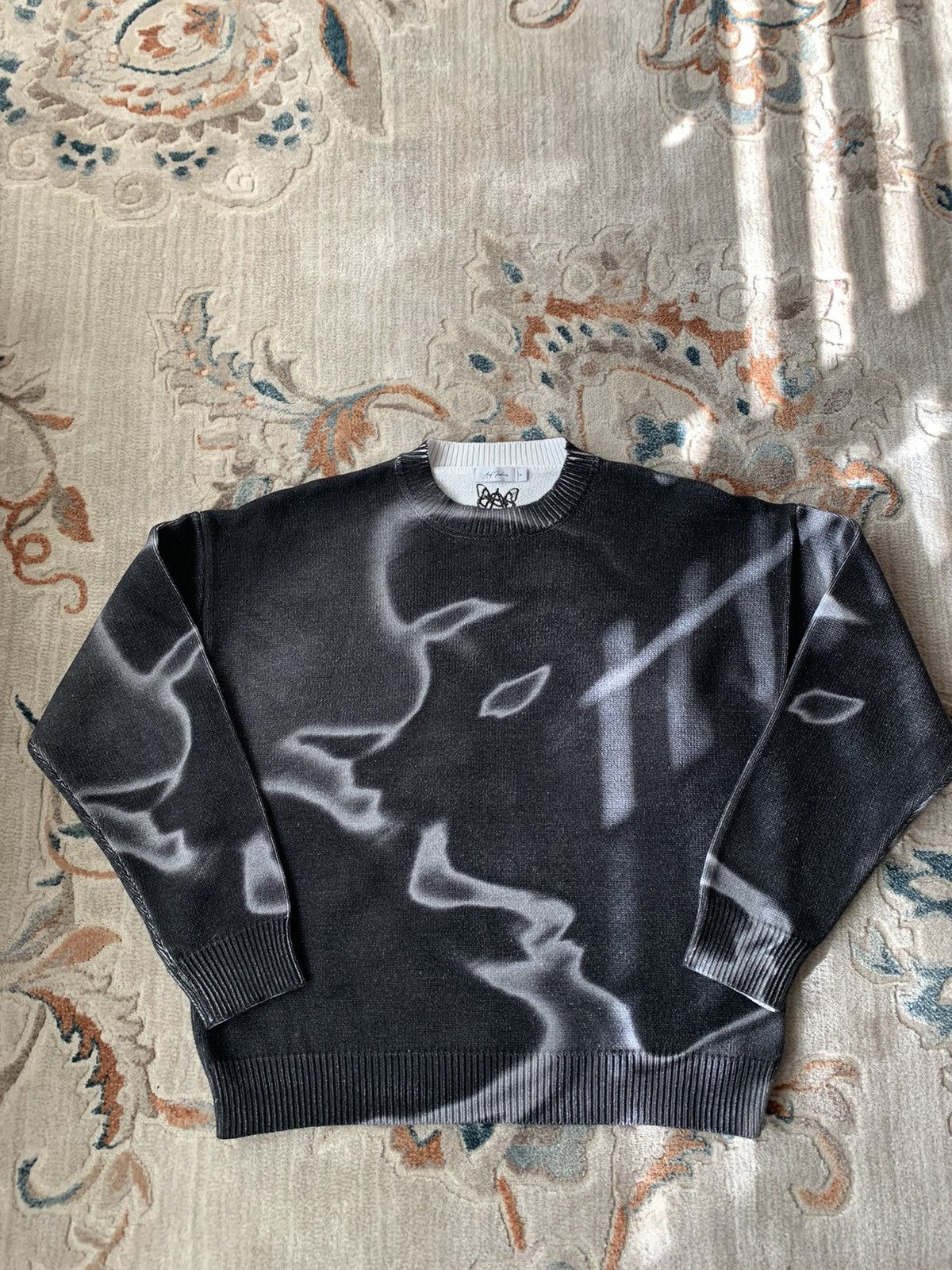 image of Vintage Arif Ferdous Oversize Knit Sweater “Lovers Kiss” in Black, Men's (Size Small)