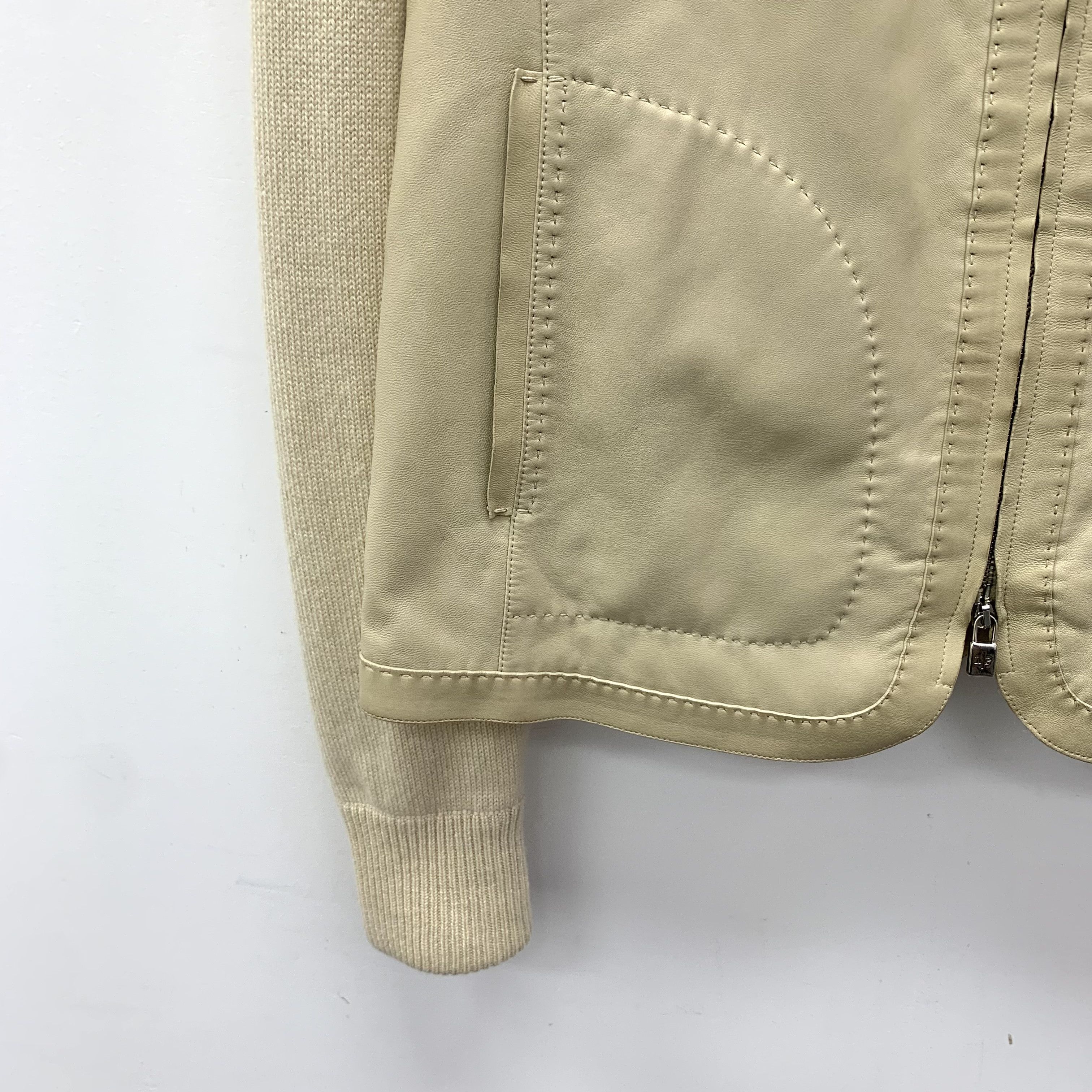 Loro Piana Loro Piana Brown Leather-Shearling Zip Jacket (Size S) Size US S / EU 44-46 / 1 - 6 Thumbnail