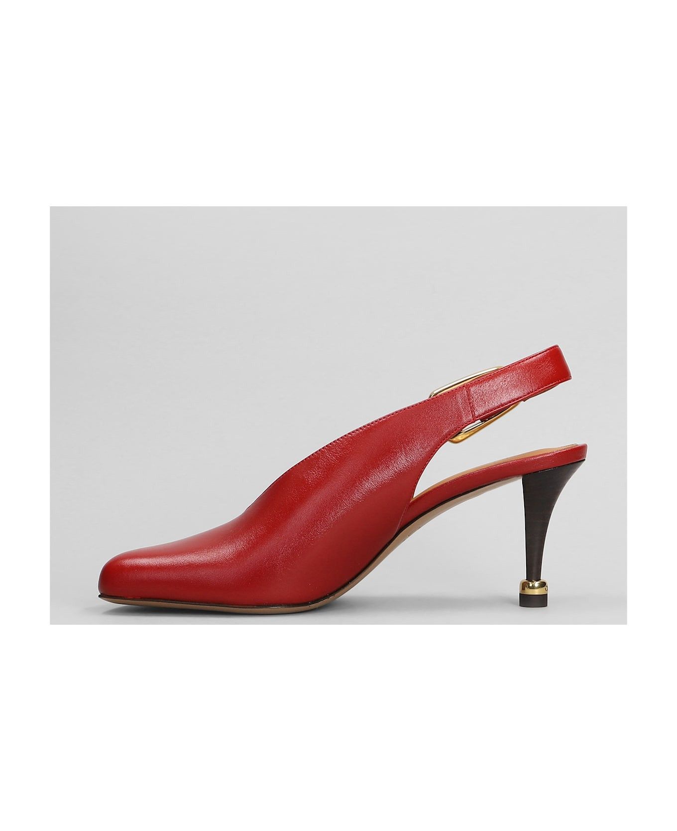 Chloe o1loc1c11125 Andrea Leather Pumps in Red Size US 10 / IT 40 - 3 Thumbnail