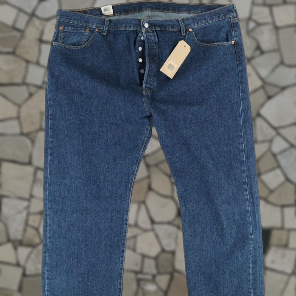Denime Levis 501 Button Fly Cotton Denim Jeans Pants Blue Men's 50 Size US 34 / EU 50 - 1 Thumbnail