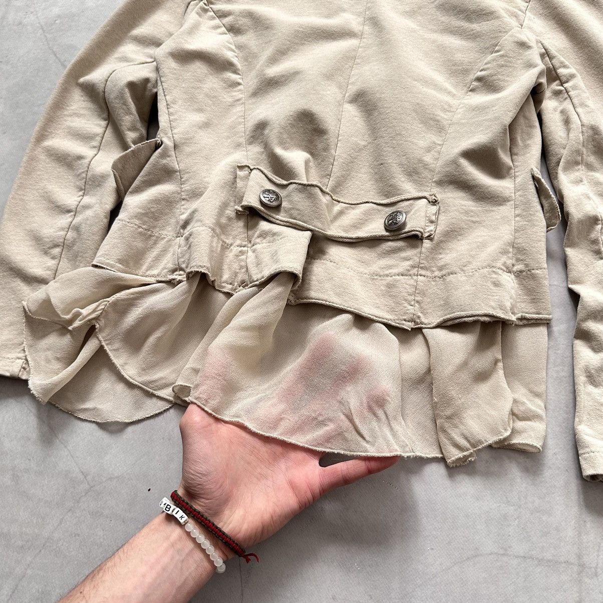 Hysteric Glamour × Undercover 00s Napoleon Military Jacket Mesh YSL LGB PPFM Vibe Size S / US 4 / IT 40 - 13 Thumbnail