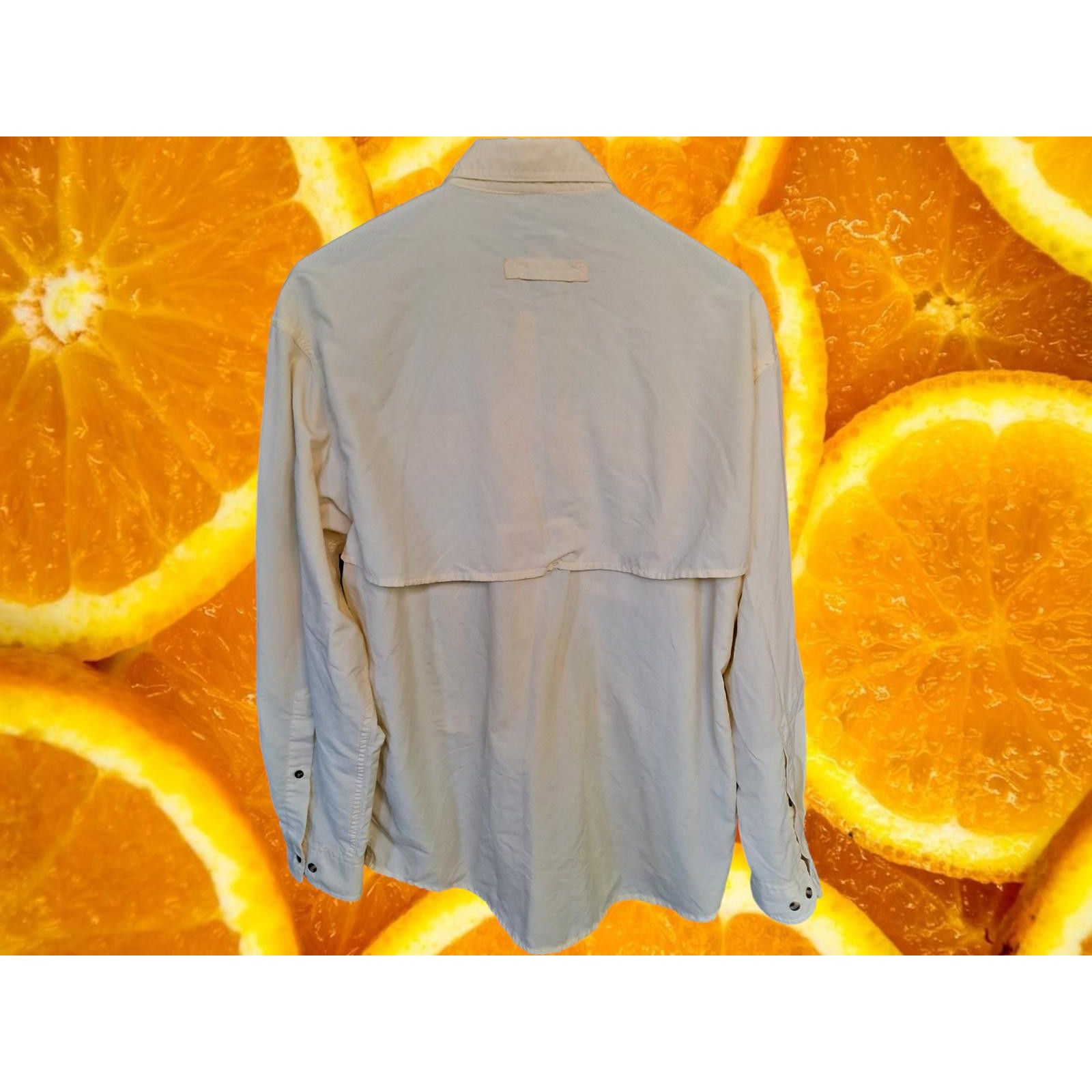 L.L. Bean L.L. Bean Off White/Tan Button Up Vented Nylon/Poly Fishing Size US M / EU 48-50 / 2 - 7 Thumbnail