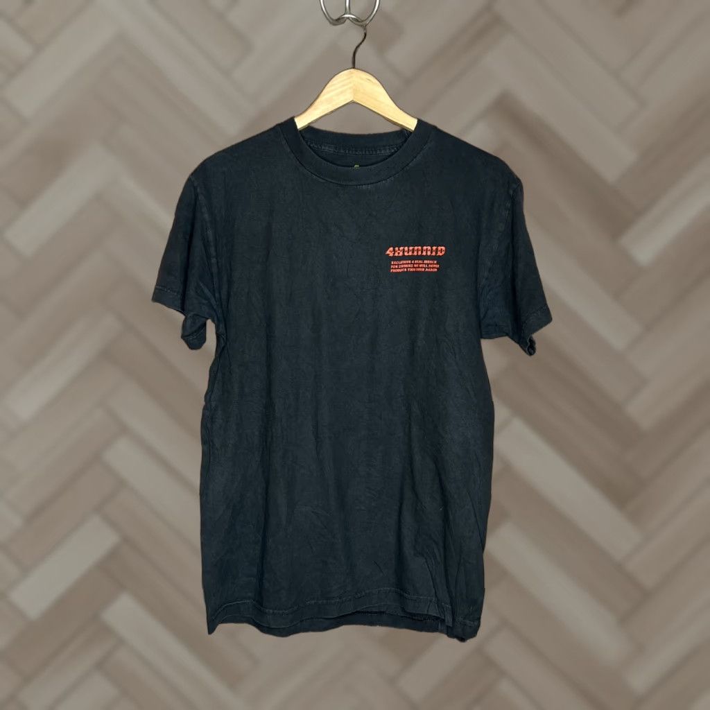 Vintage VINTAGE 4 Hunnid T Shirt Unisex Adults Med Black Short Sleeve Crew Neck Limited Edition Hip Hop YG Logo Drawn Art Size US M / EU 48-50 / 2 - 1 Thumbnail