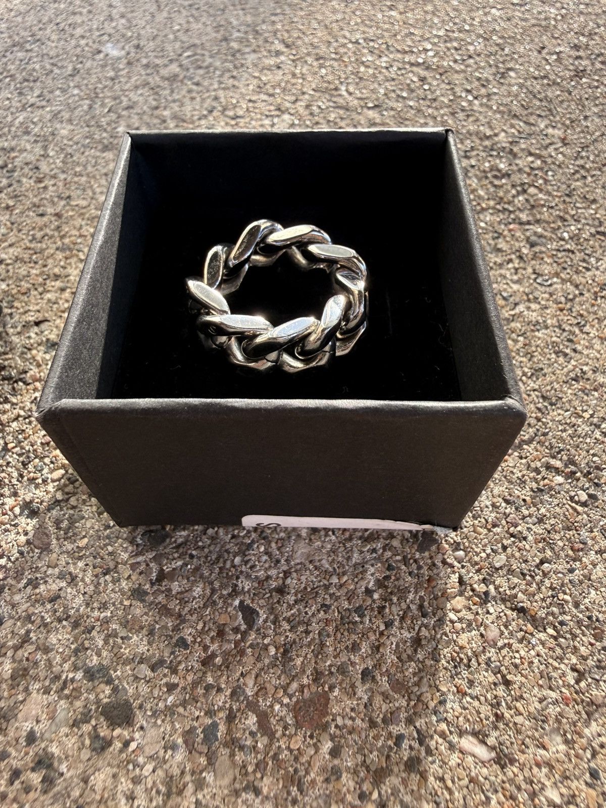 VTMNTS Brass Silver Barcode Chain Ring (Size 7) Size ONE SIZE - 3 Thumbnail