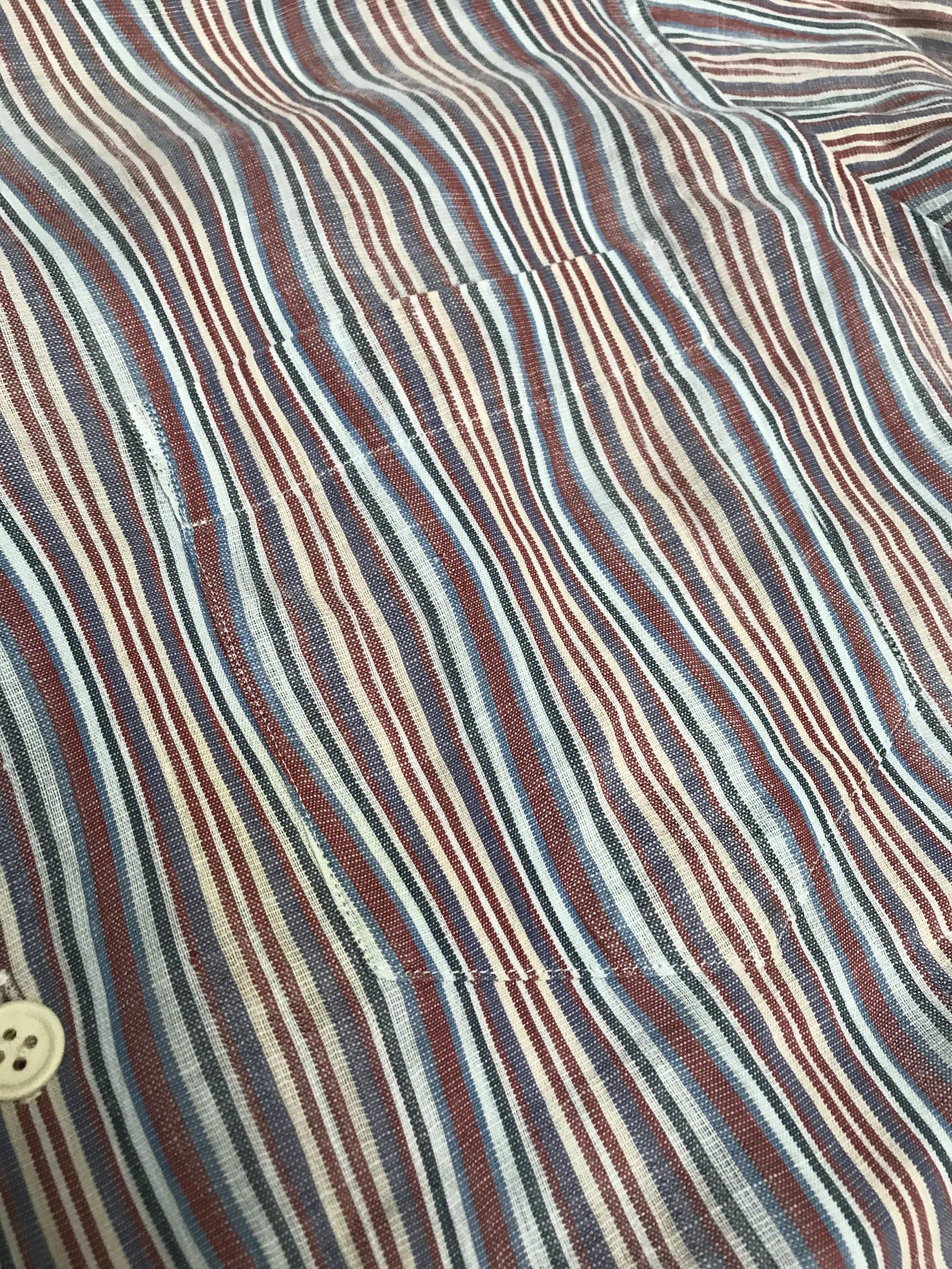 Issey Miyake ISSEY MIYAKE, LINEN BUTTON UP, wavy stripes pattern Size US XL / EU 56 / 4 - 4 Thumbnail