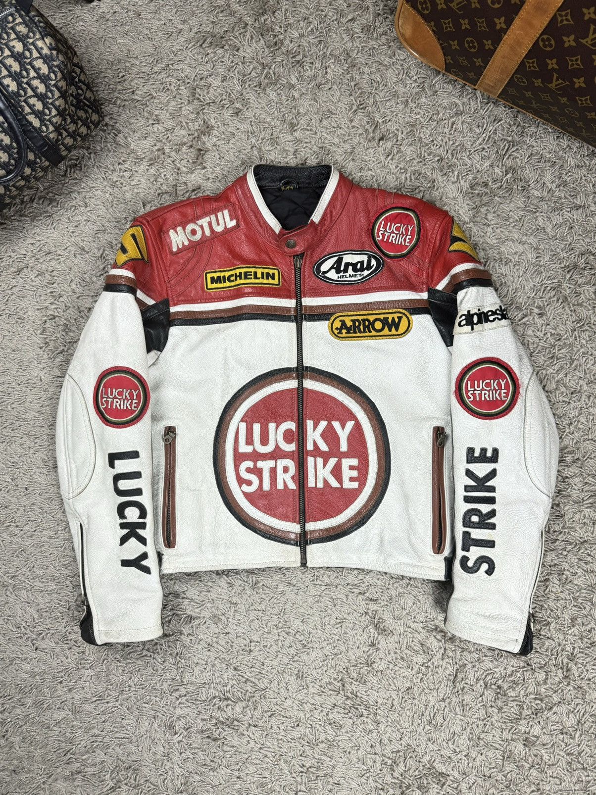 Vintage Vintage leather jacket Lucky Strike original retro item Size US S / EU 44-46 / 1 - 1 Thumbnail